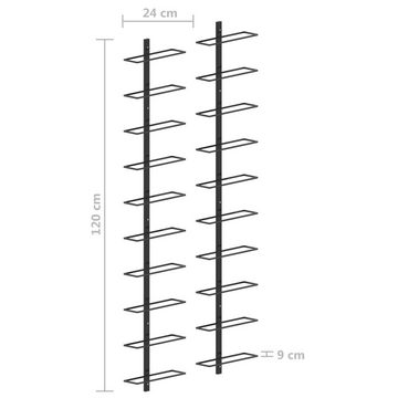 DOTMALL Weinregal Wand, Metall, für20 Flaschen, 2 Stk.Weinflaschenregal