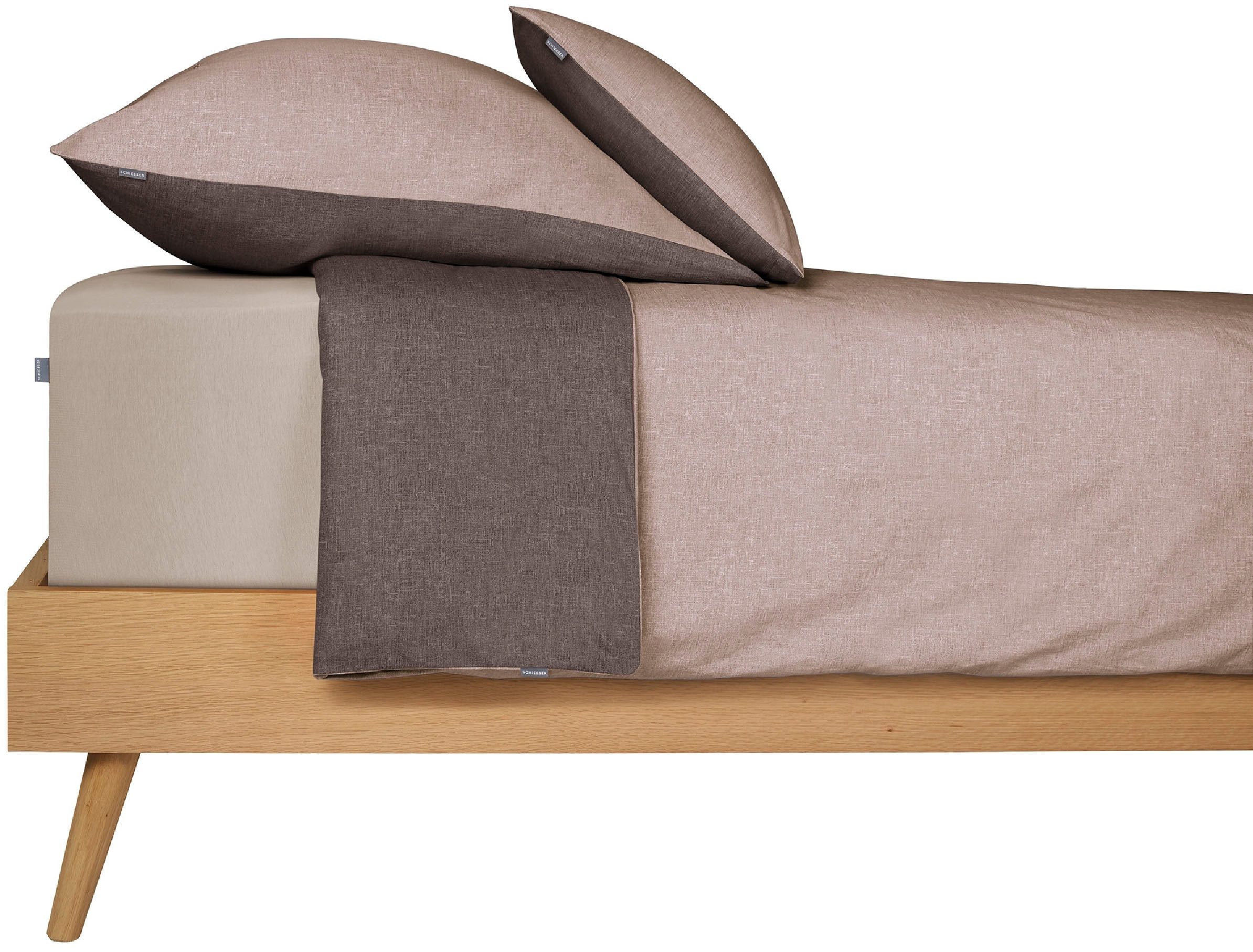 Schiesser Wendebettwäsche Doubleface aus weicher Baumwolle mit edlem Melangeeffekt, Renforcé, 2 teilig, ab Größe 135x200 cm erhältlich, Made in Green