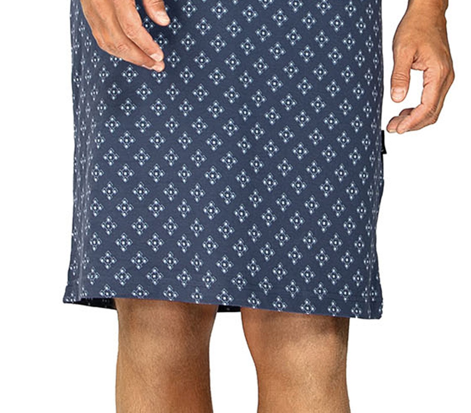 Comte Nachthemd Lunar Lounge (Packung, 1-tlg., 1-teilig) Herren Schlafanzug Schlafshirt Kurzarm geknöpft Baumwolle große Größen