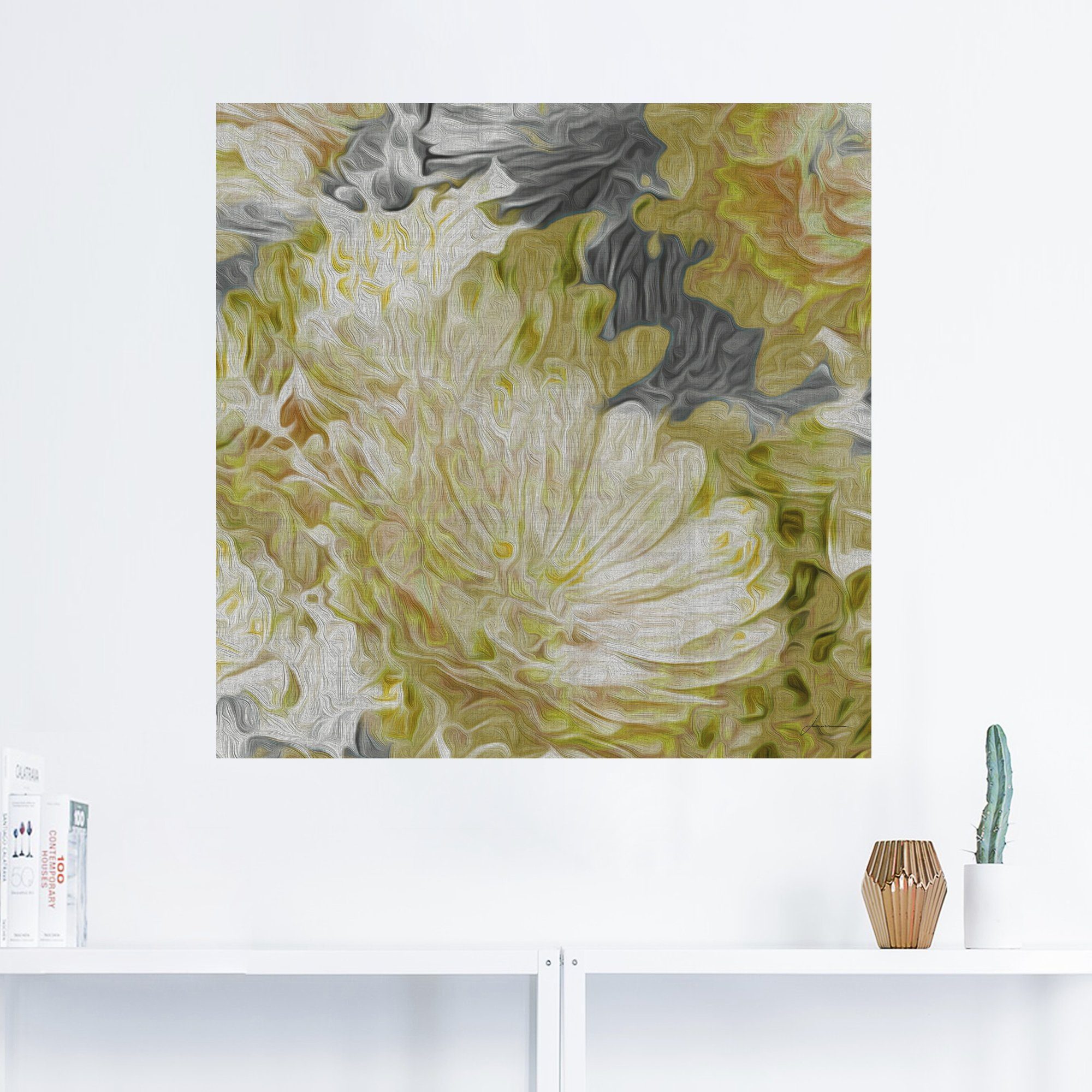 versch. oder der in in Leinwandbild, Wandaufkleber Chrysanthemen St), Größen II, Blumen Wandbild Sonne Alubild, Poster Artland (1 als