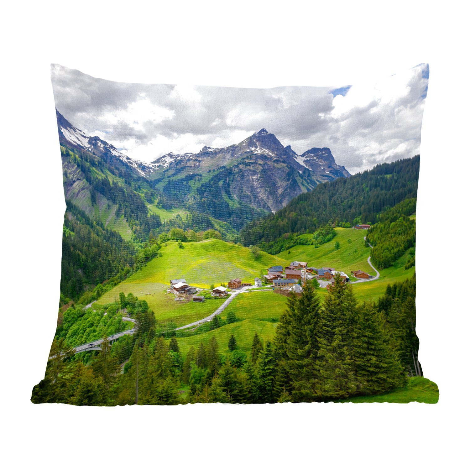 MuchoWow Dekokissen Berge in Österreich, Zierkissen mit Füllung für Wohzimmer, Schlafzimmer, Deko, Sofakissen