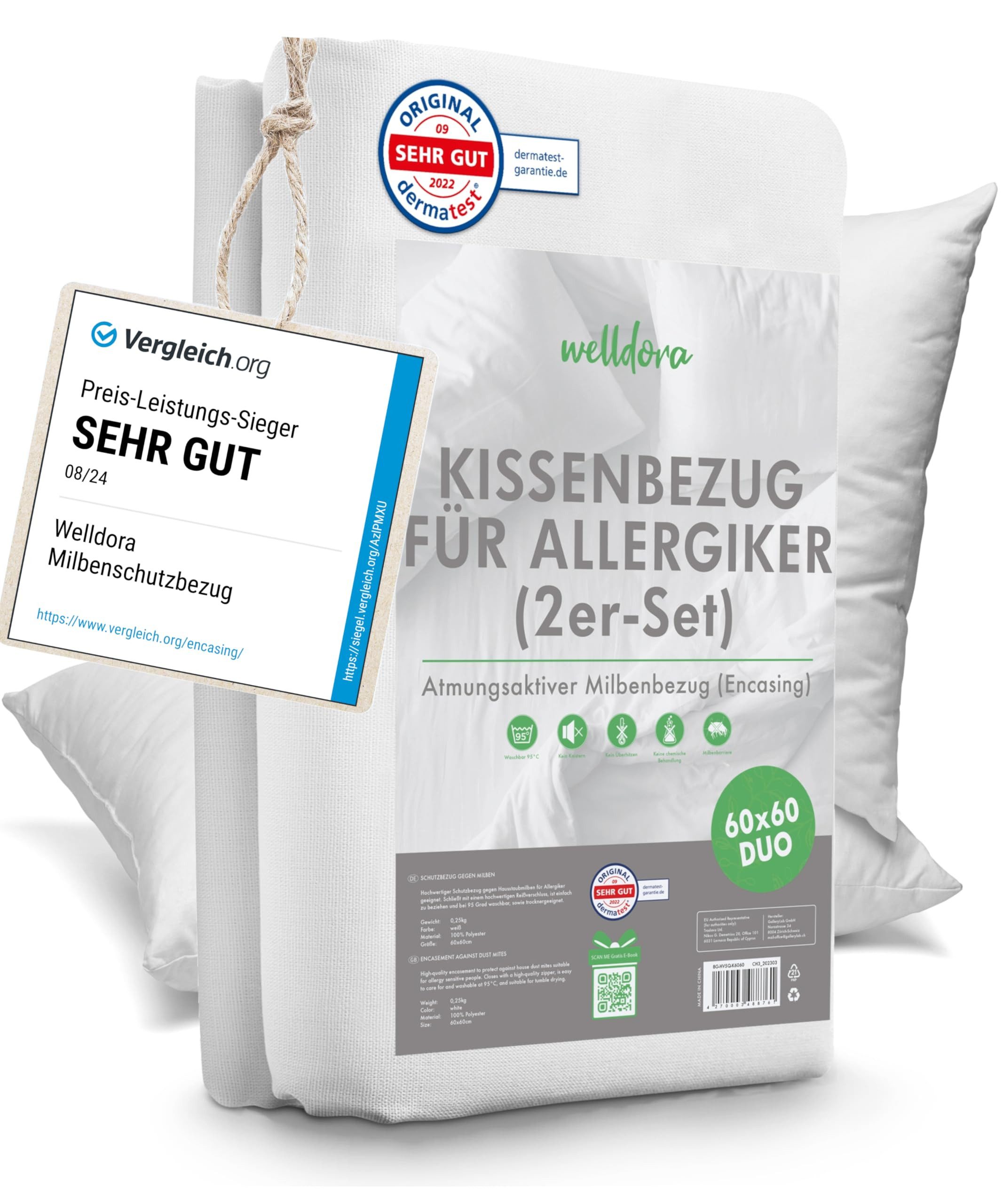 Welldora Kissenbezug für Allergiker, Milbenbezug Kissen, günstig online kaufen