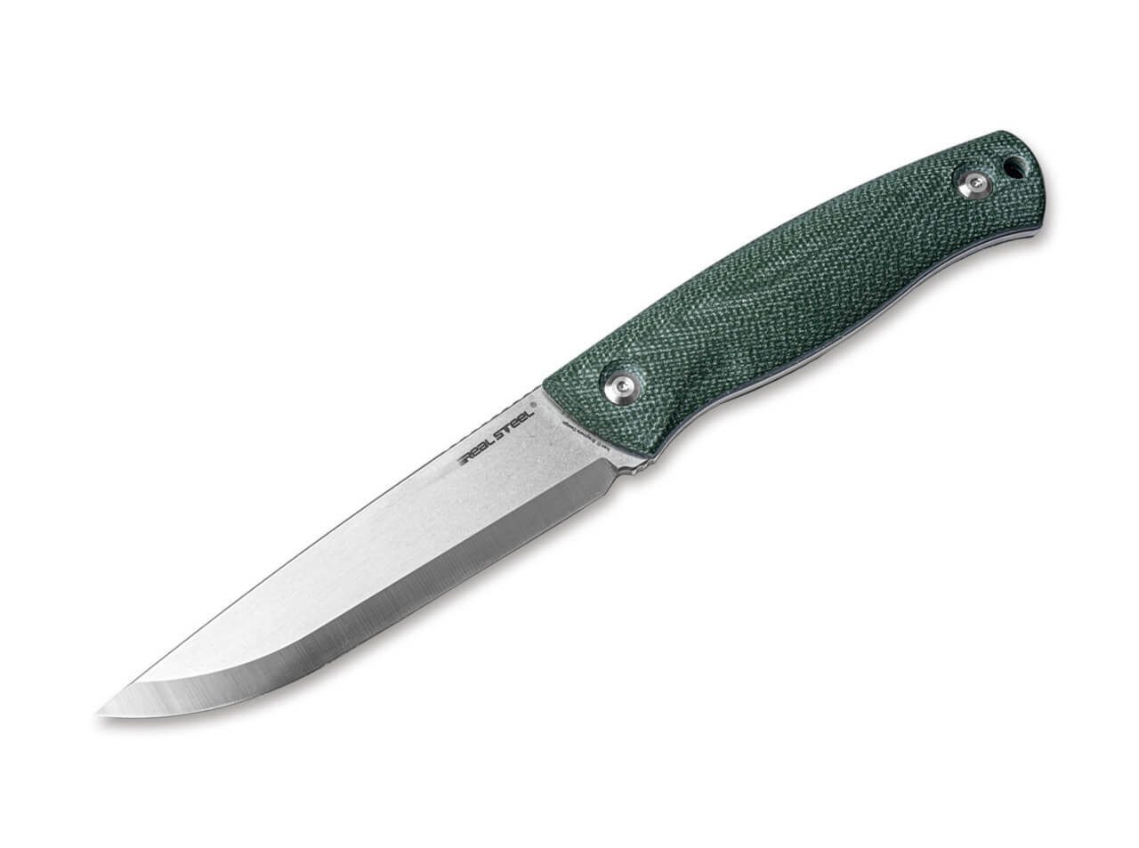 Real Steel Universalmesser Real Steel Pathfinder Fixed Green feststehendes Messer mit Scheide, (1 St), Scheide inklusive, Edelstahlklinge