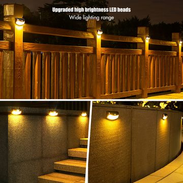 BlingBin LED Solarleuchte 2pcs Solarlampen für Außen IP65 Wasserdichte Wandleuchte, Zwei Beleuchtungsmodi, LED fest integriert, warmes Weiß, Solar Wandleuchten Dekorative für Garten Terrasse Treppe, Warmweiß
