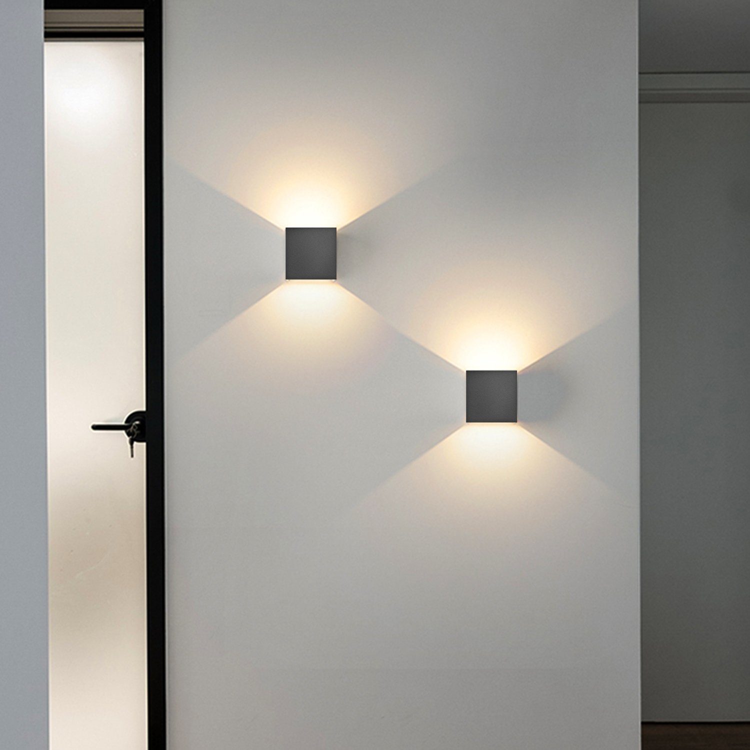 Wandlampe, Warmweiß, Wandleuchte Außen/Innen integriert, Einstellbarer LED fest 1 LED Wandleuchte Abstrahlwinkel, LETGOSPT Stück LED Wandleuchte