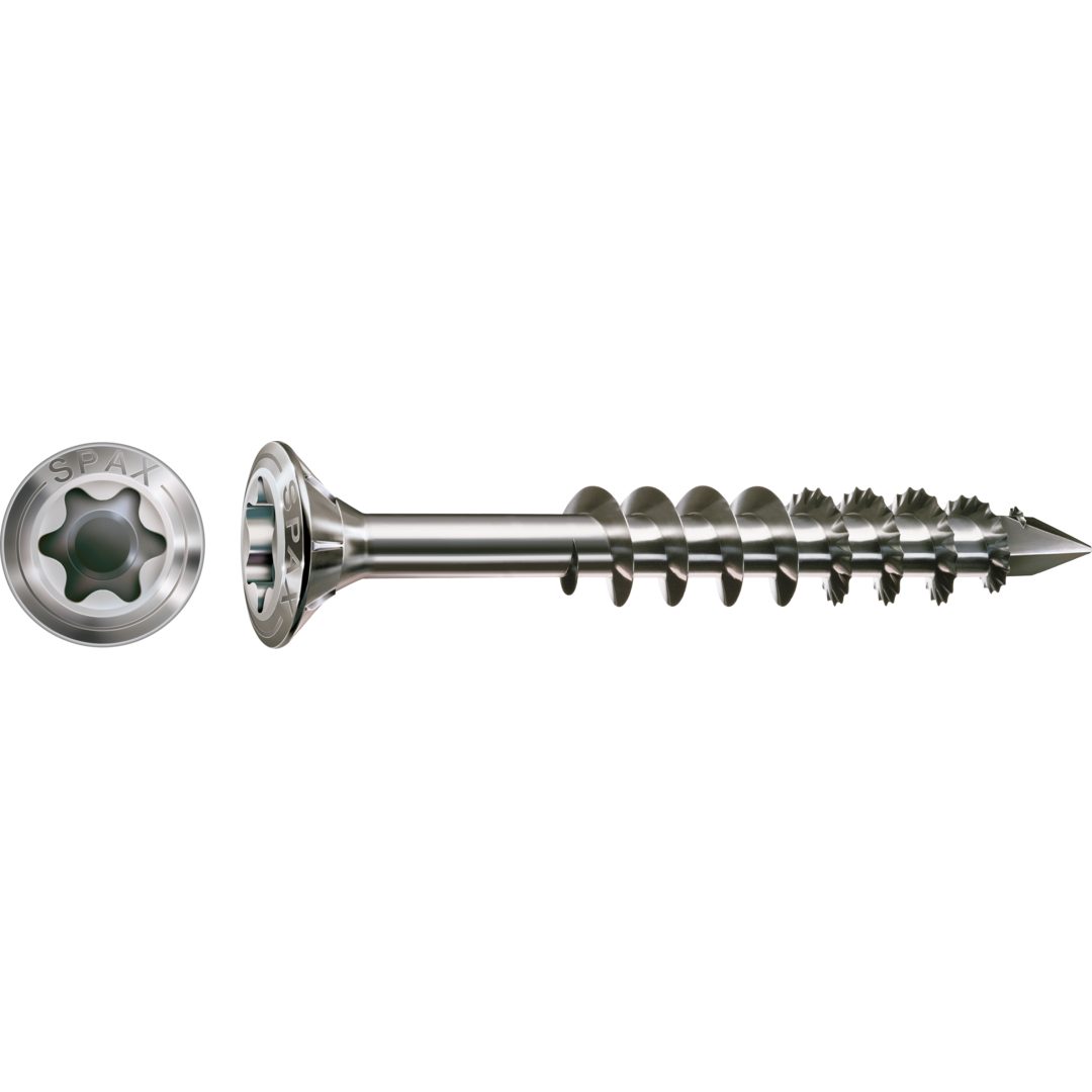 SPAX Fassadenschraube Fassadenschraube, Linsensenkkopf, Edelstahl A2, TORX TX 20, (100 St)