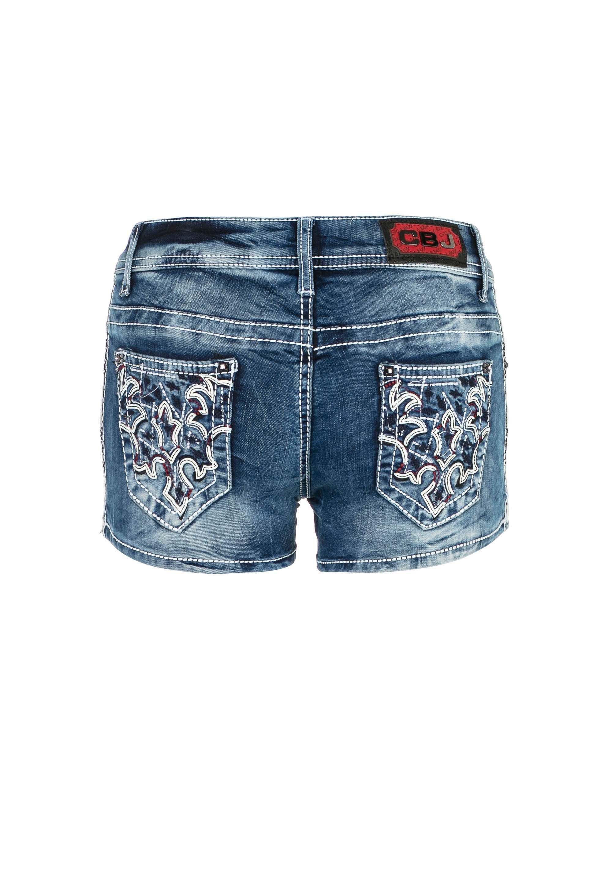 Cipo & coolem Stickerei Baxx mit auf Shorts Gesäßtaschen in Design