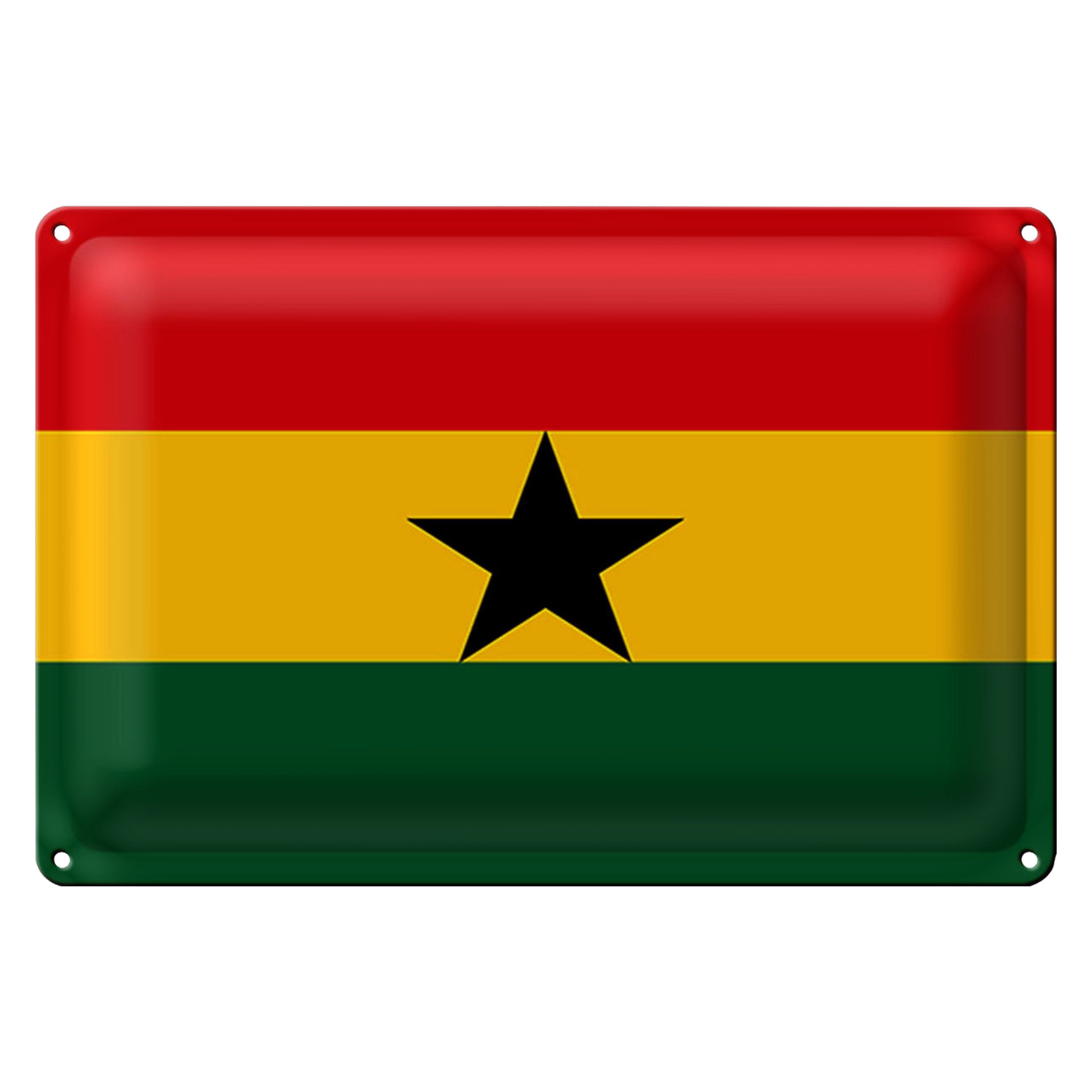 Roomando Metallschild Blechschild Flagge Ghana 30x20cm Flag of Ghana