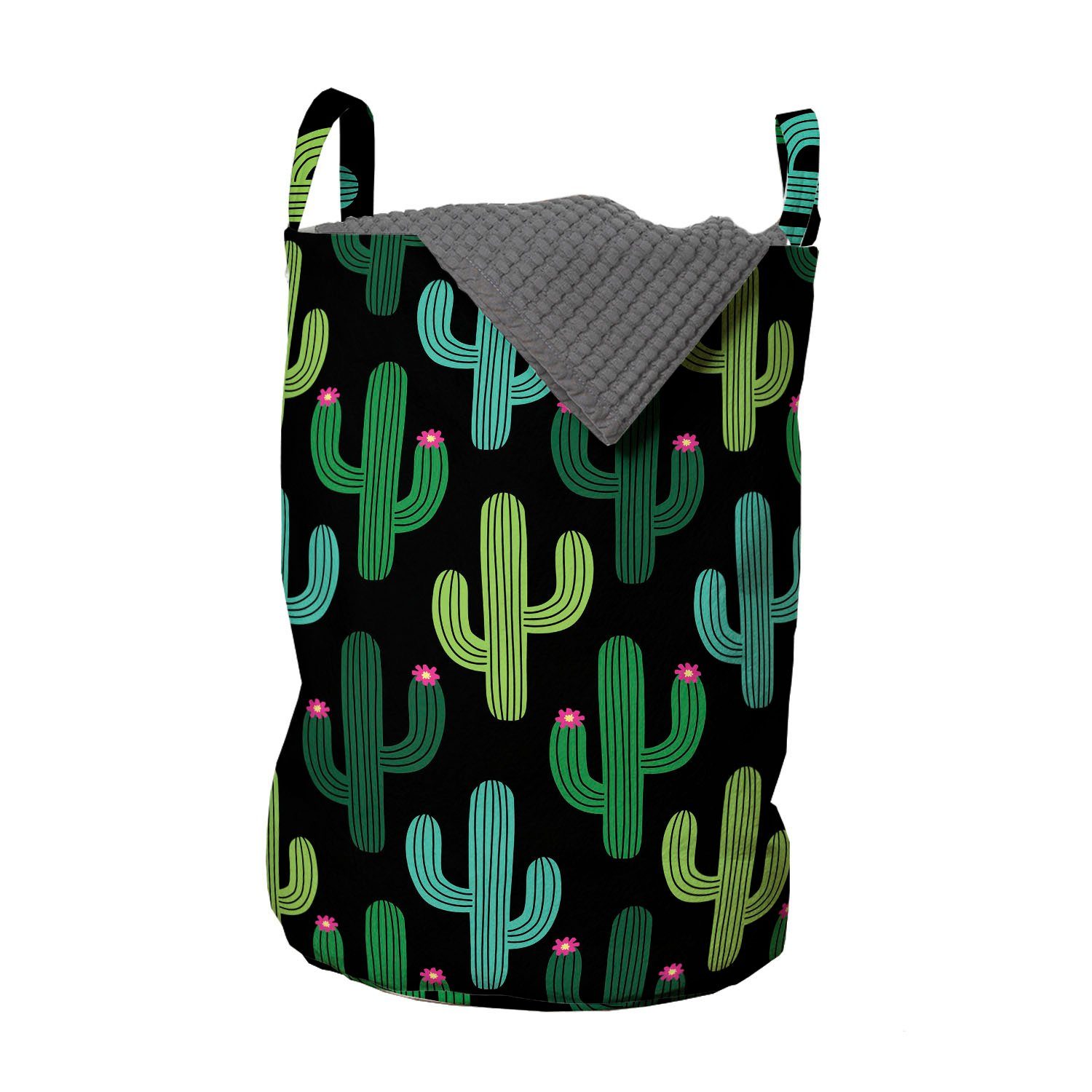 Viele neue Artikel verfügbar Abakuhaus Wäschesäckchen Wäschekorb mit Griffen Cacti Waschsalons, Kaktus Kordelzugverschluss für Pflanzen warmes Klima