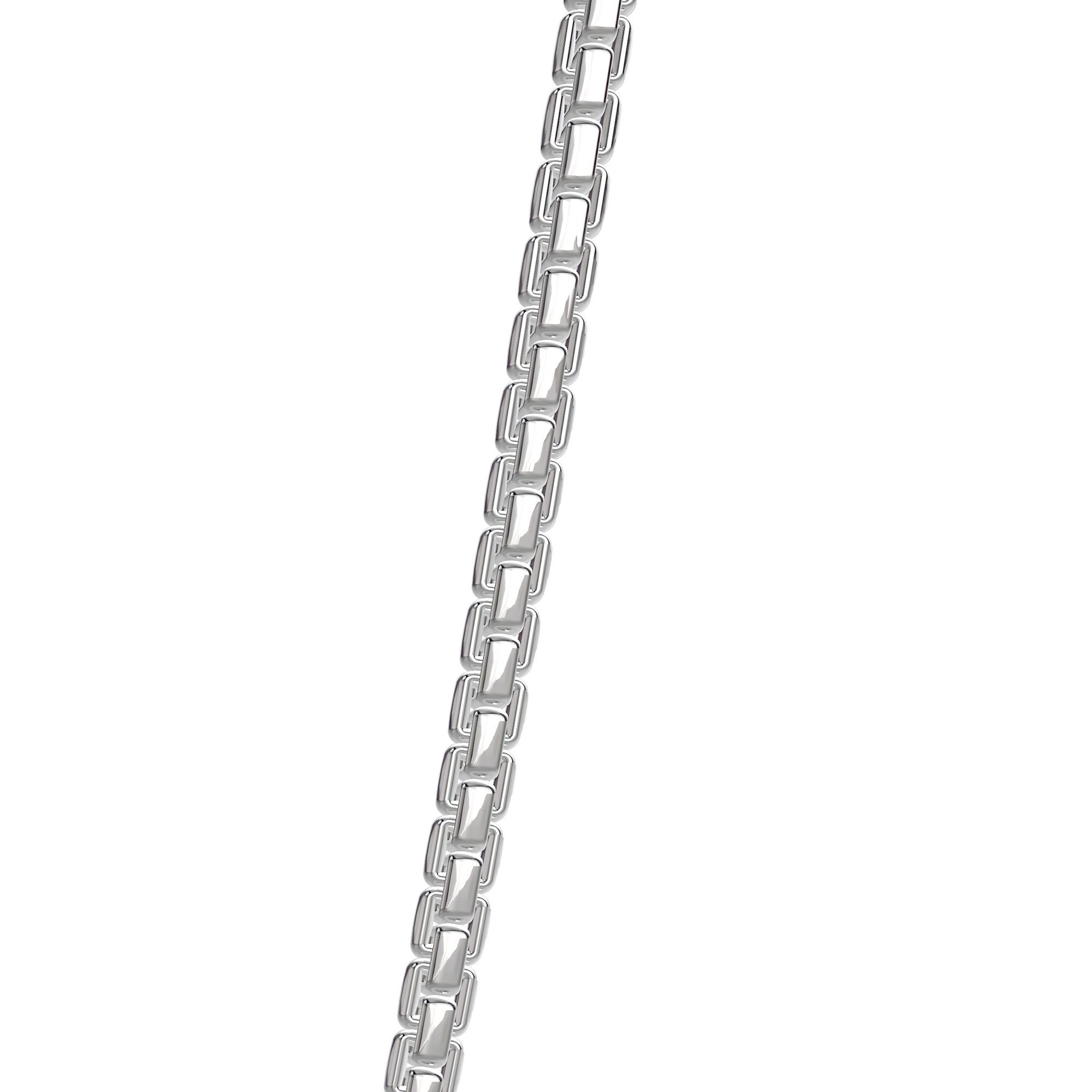 SEINERZEIT Kette Boxkette 45cm mit Silber Anhänger BERLIN 1.9 Halskette - rhodiniert Seinerzeit