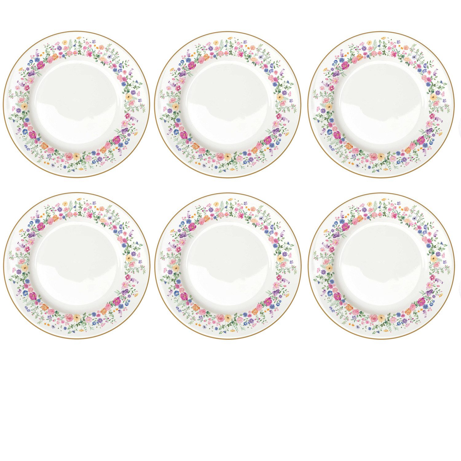 EasyLife Speiseteller Mon Amour, Spülmaschinengeeignet, Mehrfarbig, Herzen & Blumen, H: cm
