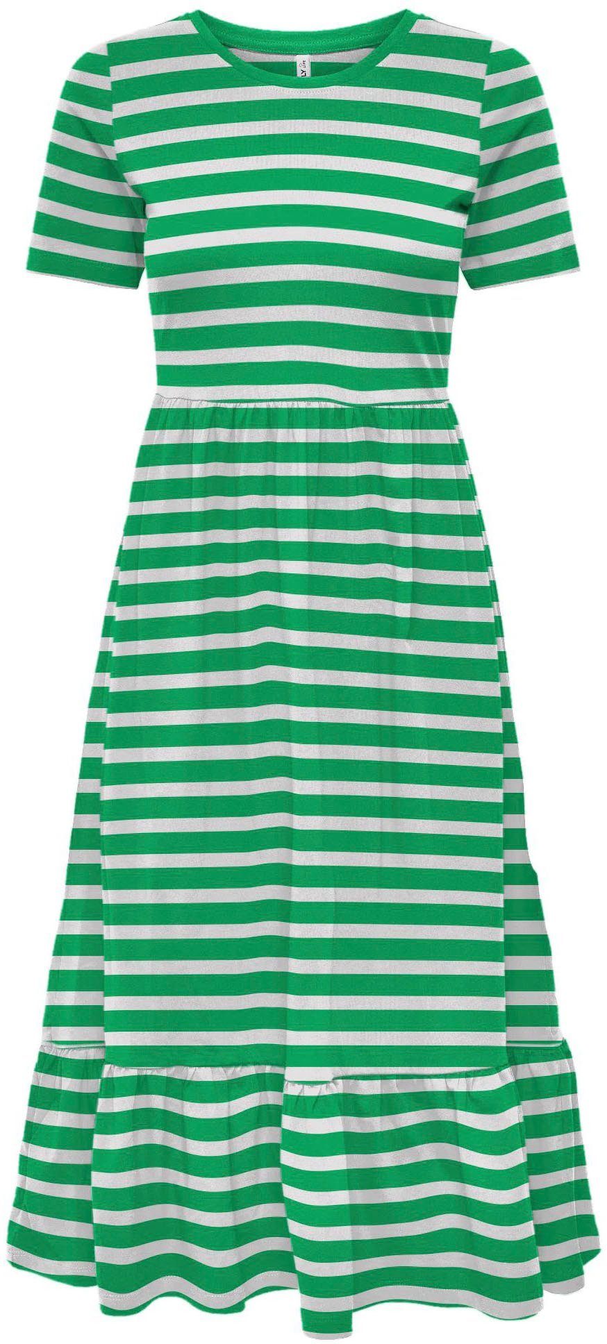 ONLY Jerseykleid ONLMAY BOX JRS PEPLUM Green mit S/S CALF Kelly Volant DRESS