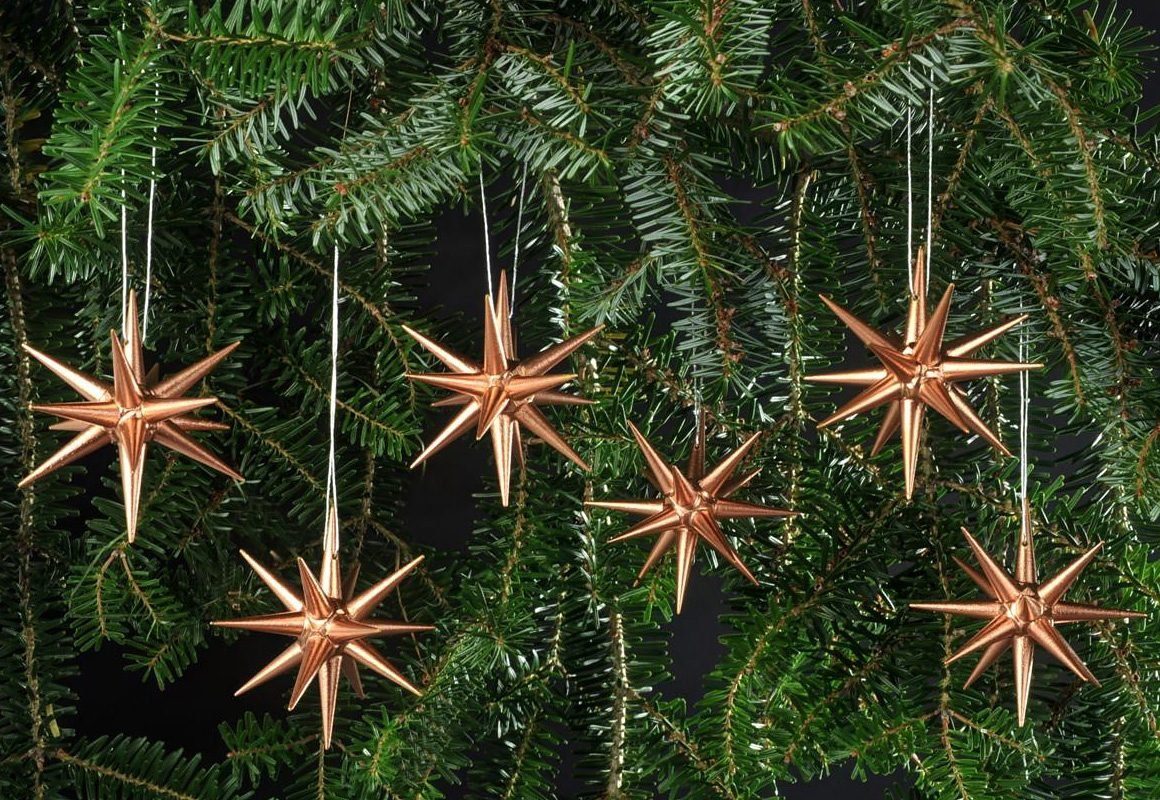 Weihnachtsdeko, Preissler Albin kupferfarben Christbaumschmuck (6-tlg) Christbaumschmuck