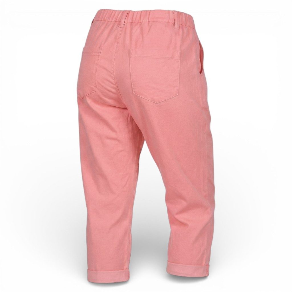 OriginalYou Caprihose Damen mit Stretch Knitterlook kurze Sommerhose mit Gummizug moderner Knitterlook, mit Gummizug und Gürtelschlaufen – Bild 5 von 5