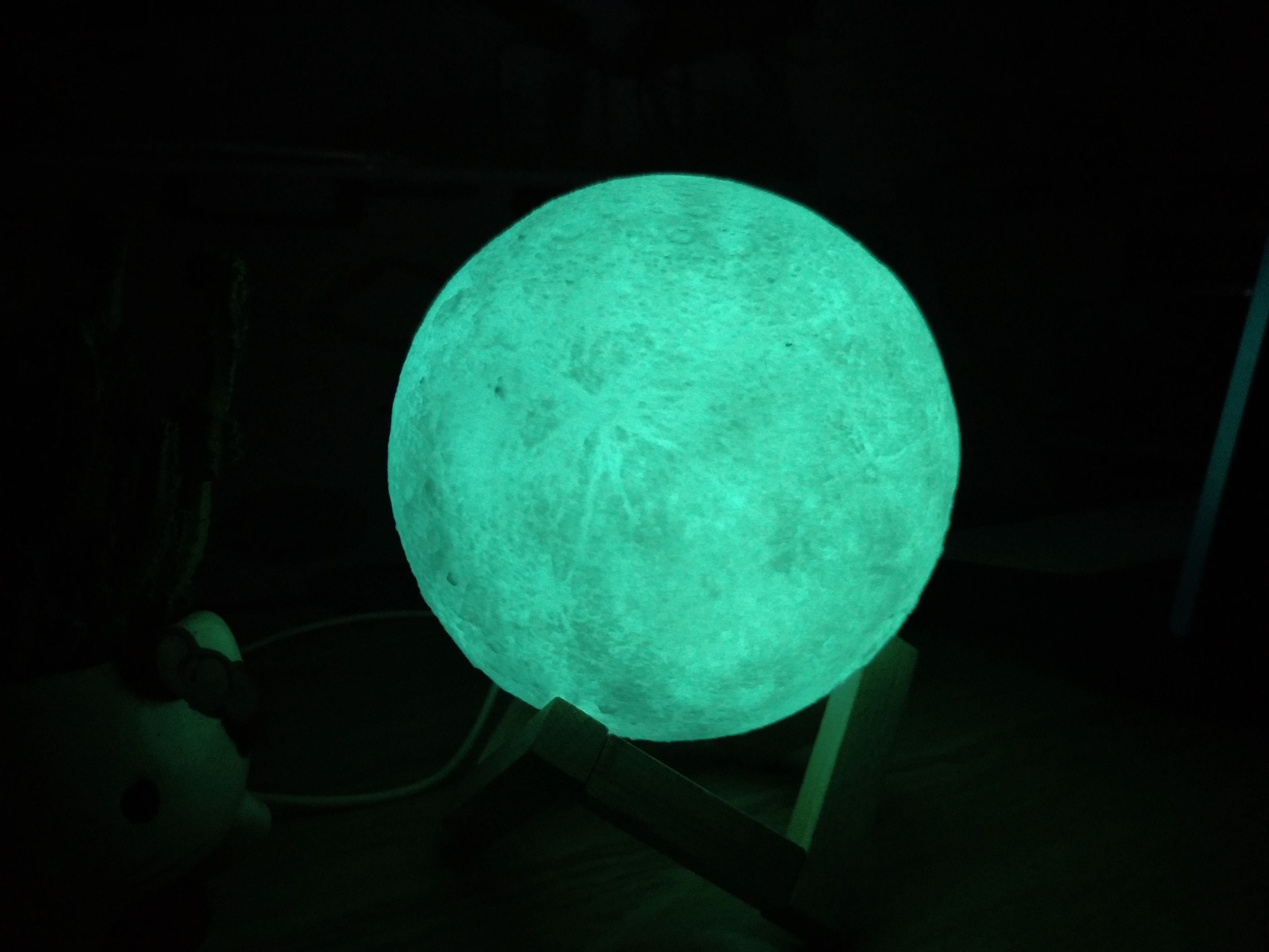 PRECORN LED Nachtlicht 3D LED-Mondlampe D= 15 cm Deko-Mond-Leuchte mit LED  und Touch-Funktion
