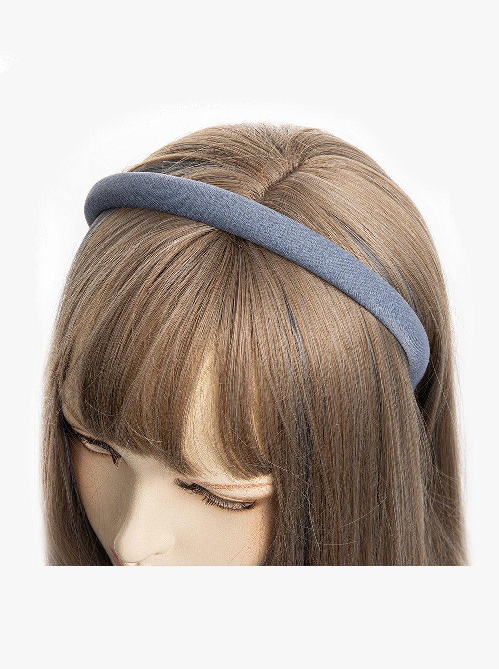 axy Haarreif Haarreif aus Stoff mit feinen Metallicfäden, gepolstertes Wunderschön Stirnband Haarschmuck Jeansblau