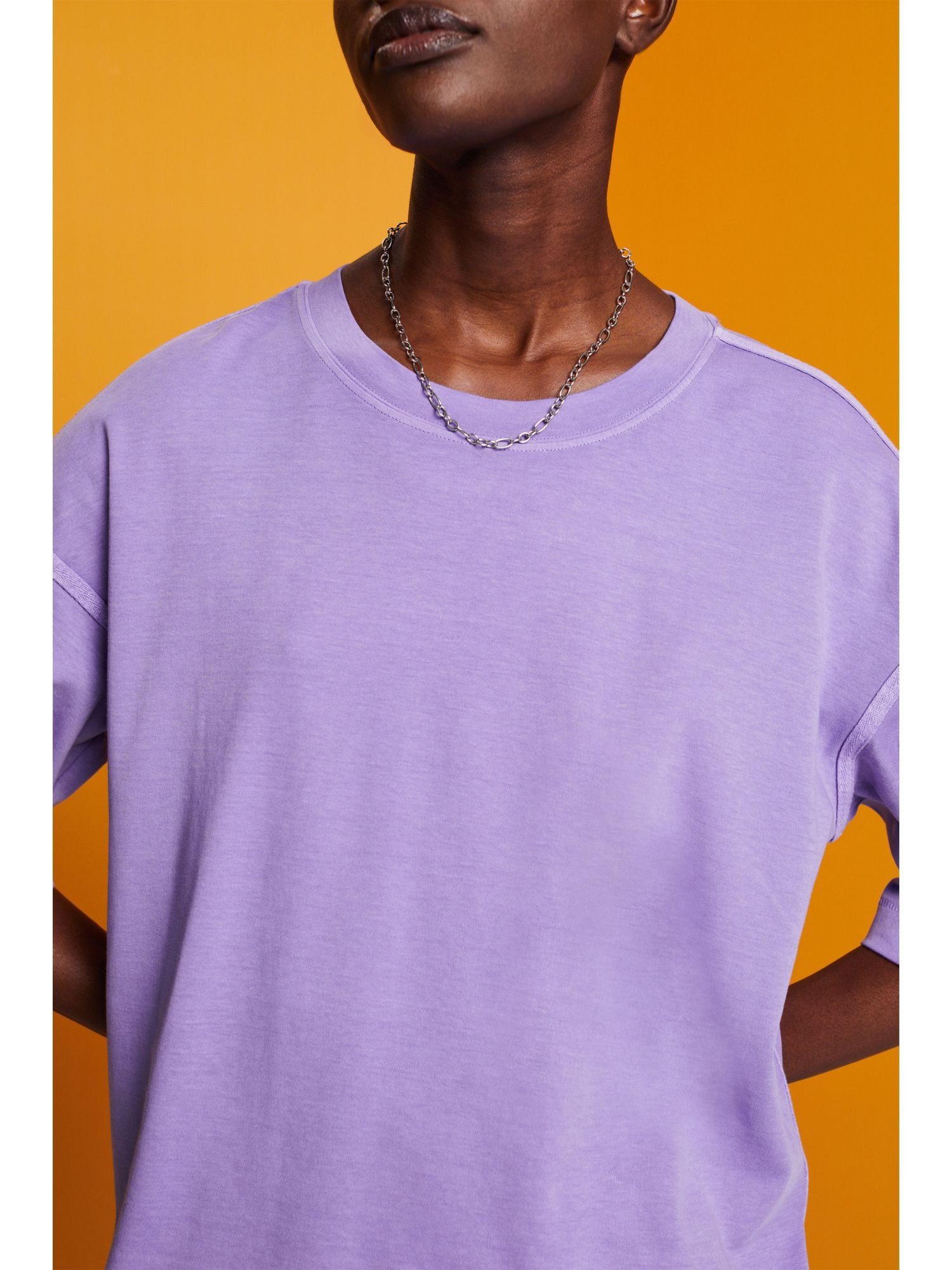 Oversize-T-Shirt aus T-Shirt (1-tlg) Esprit Baumwolle PURPLE