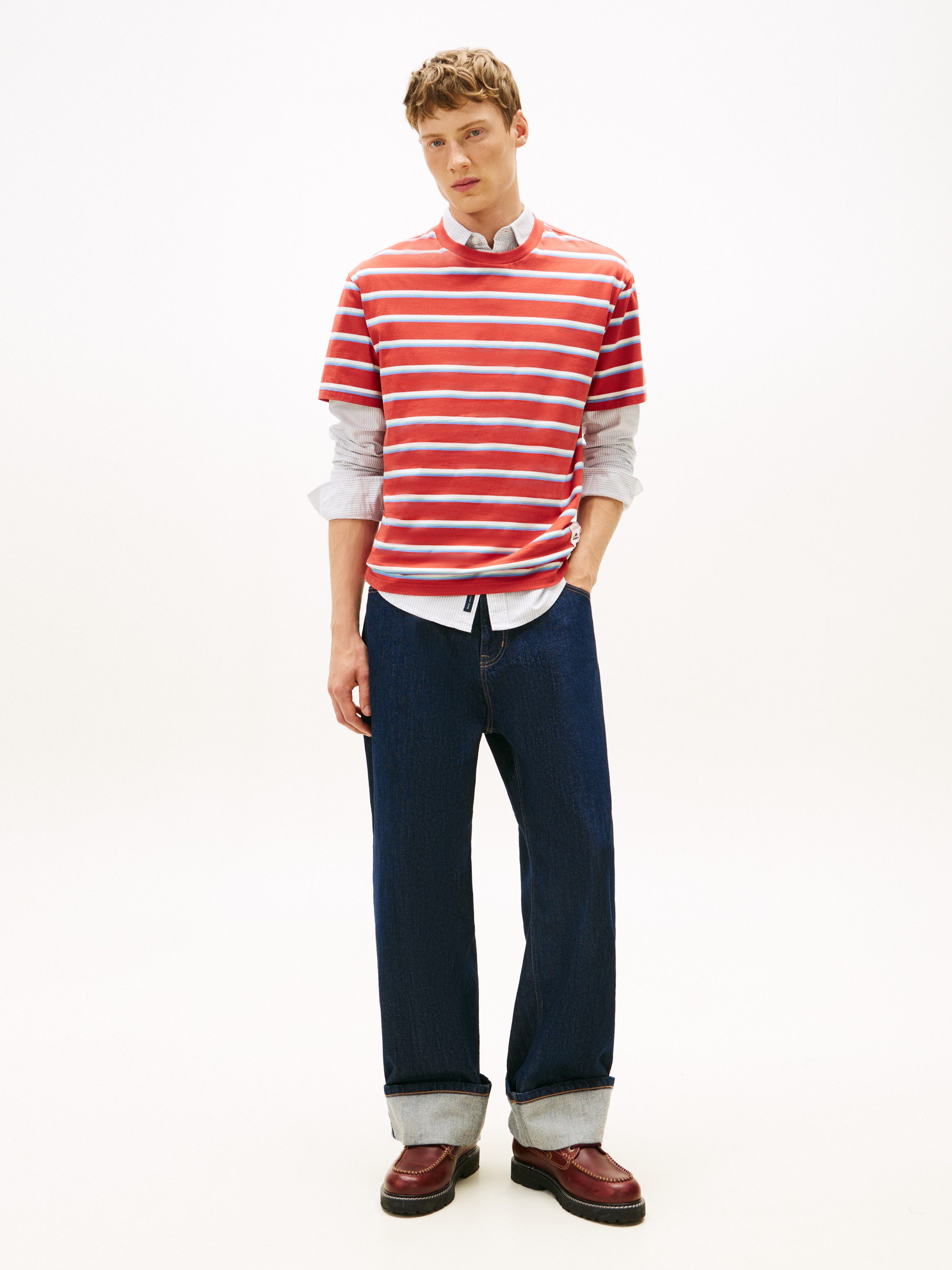 Tommy Jeans T-Shirt TJM LABEL Relaxed fit, Jersey, Rundhals