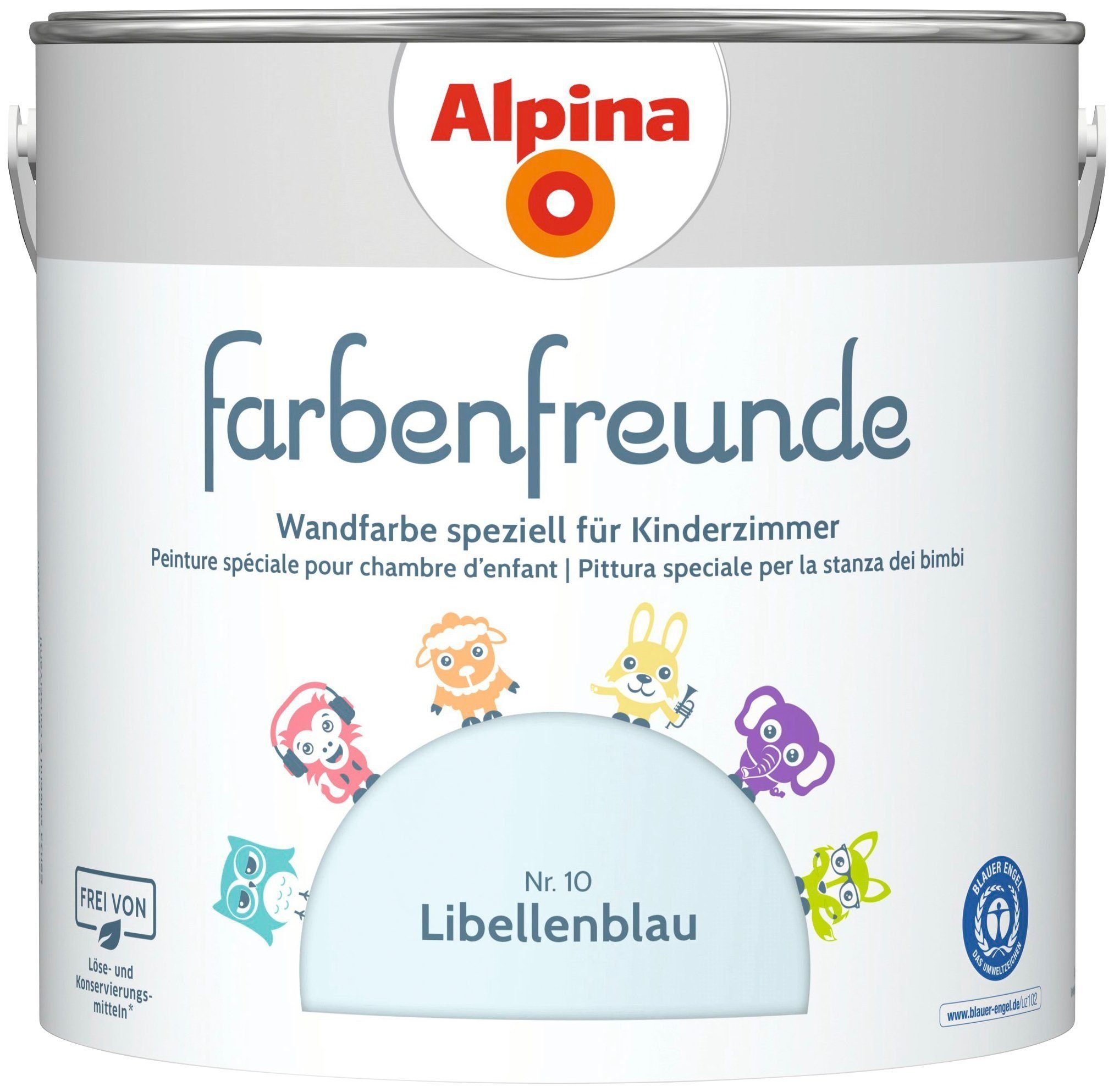 Alpina Wandfarbe 2,5 Liter Farbenfreunde Libellenblau No. 10