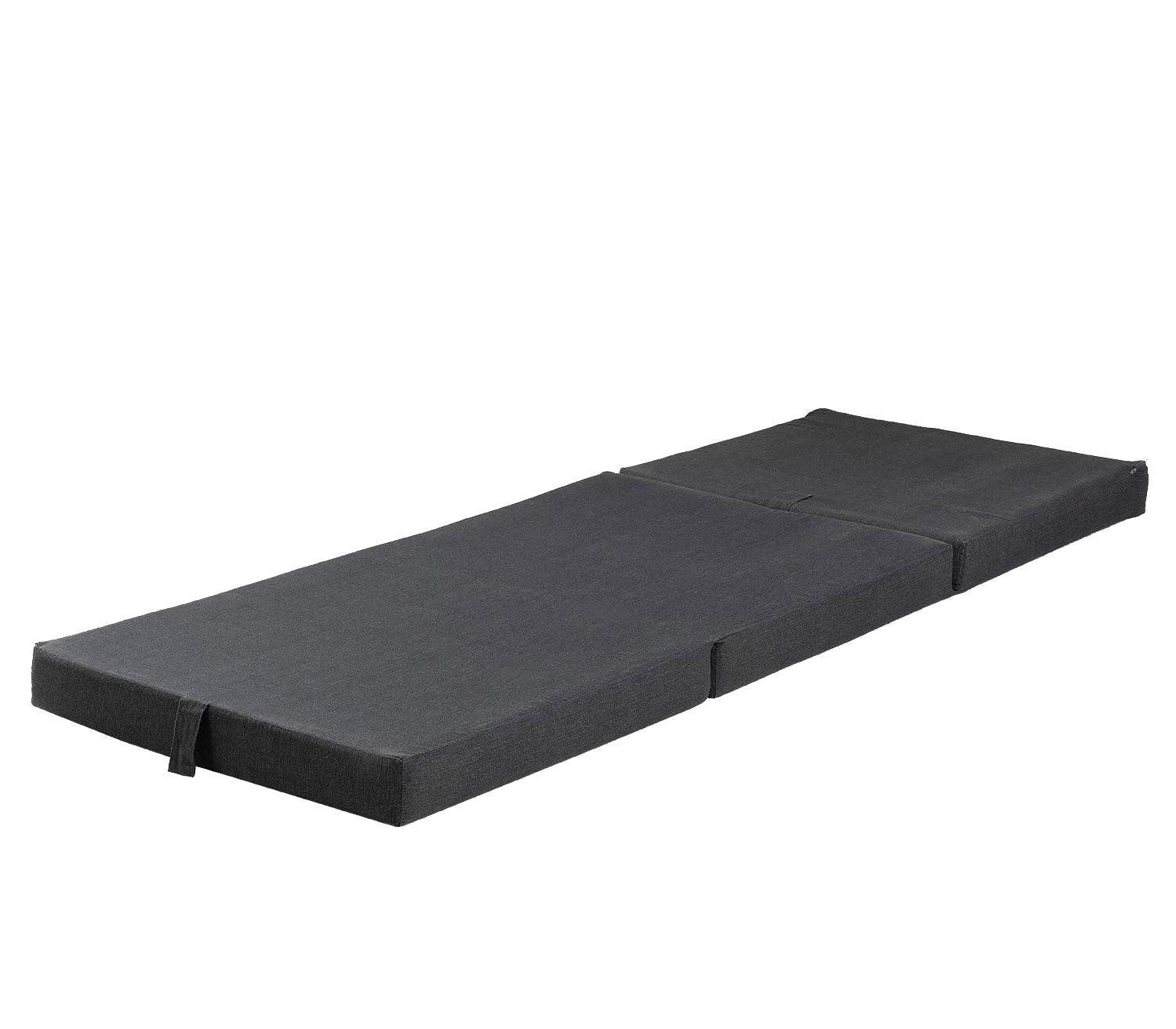 Taschenfederkernmatratze Faltmatratze SAMBO, B 70 cm x L 190 cm, Anthrazit, Sun Garden, 9 cm hoch, Schaumstoff