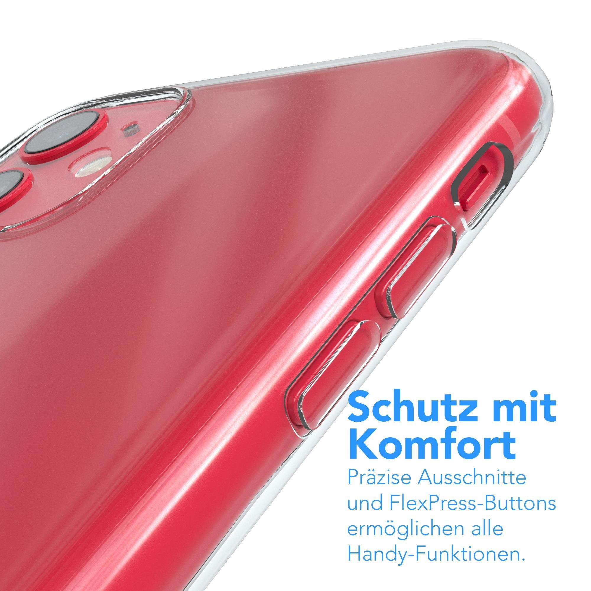 EAZY CASE Handyhülle Slimcover Clear für Apple iPhone 11 6,1 Zoll, durchsichtige Hülle Ultra Dünn Silikon Backcover TPU Telefonhülle Klar