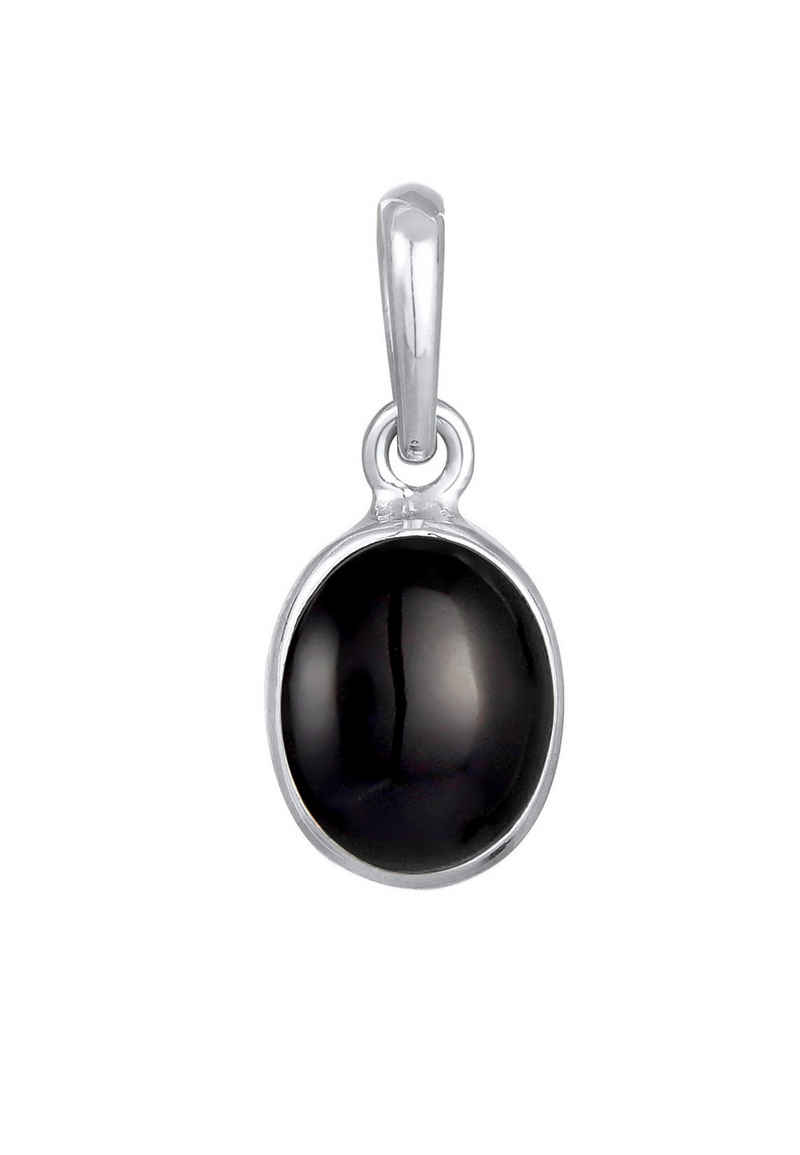 Elli Kettenanhänger Onyx Anhänger Klassisch 925 Silber, Oval