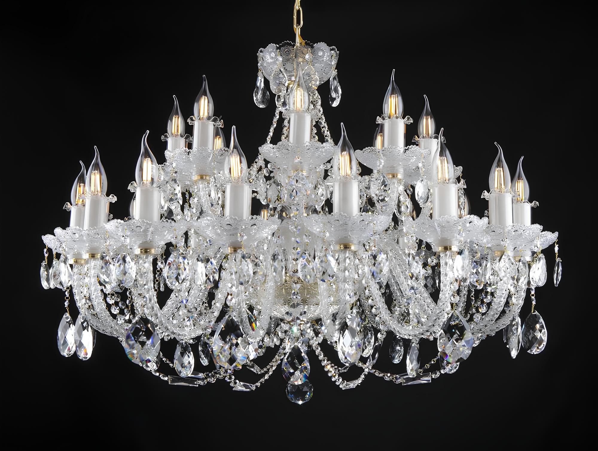 JVmoebel Kronleuchter Pendelleuchte Elite Bohemia aus Glas in Gold-Optik, Transparent-Amber, Made in Europa