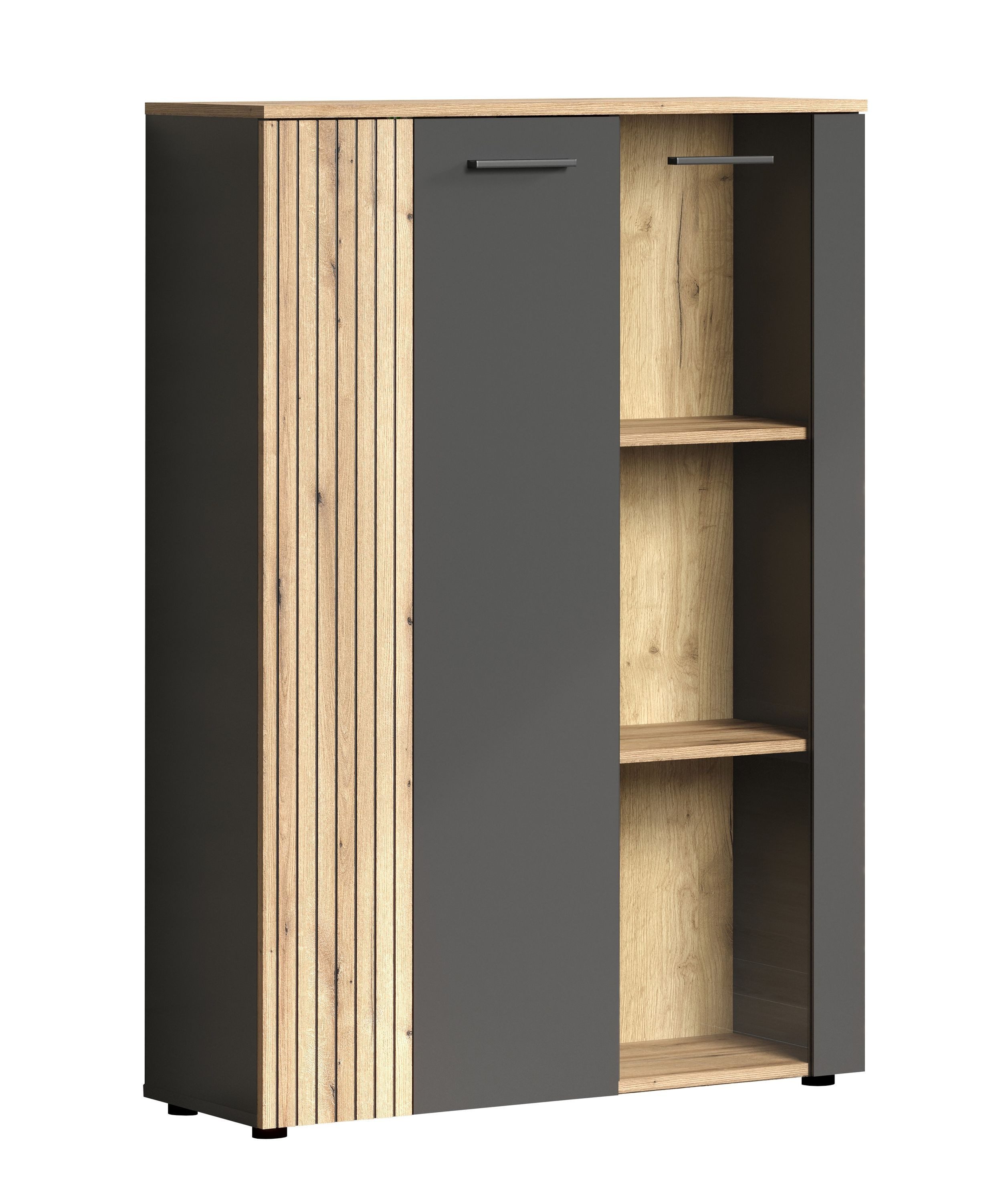 trendteam Highboard (Highboard), Vitrine Kommode Schrank 90 x 132 x 34 cm