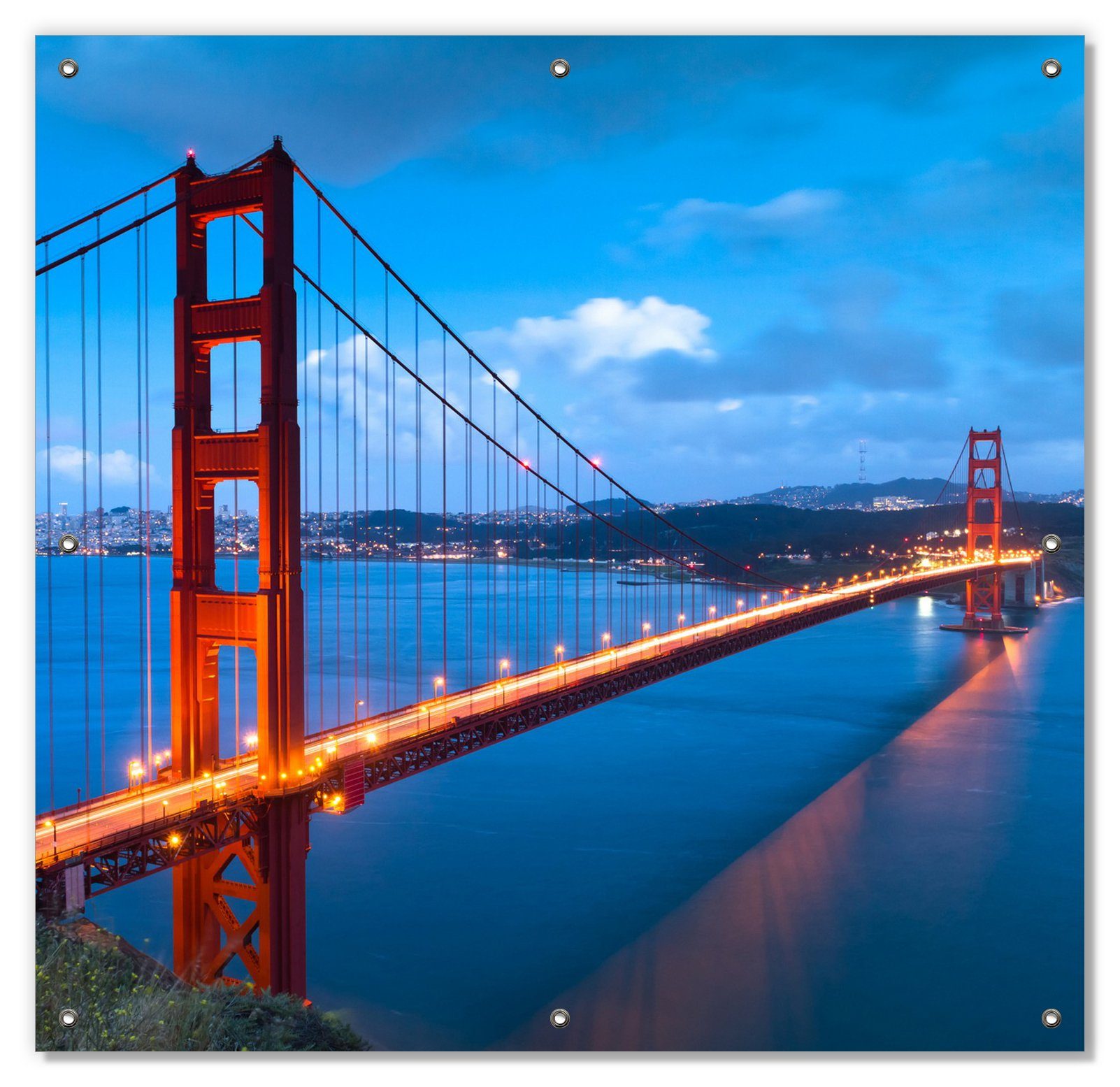 Sonnenschutz Golden Gate Bridge in San Francisco USA, Wallario, blickdicht, mit Saugnäpfen, wiederablösbar und wiederverwendbar