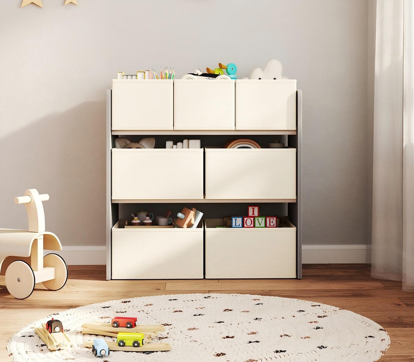 SONGMICS Spielzeugtruhe Kinderregal Bücherregal Kinder, mit Kippschutz, 29, günstig online kaufen