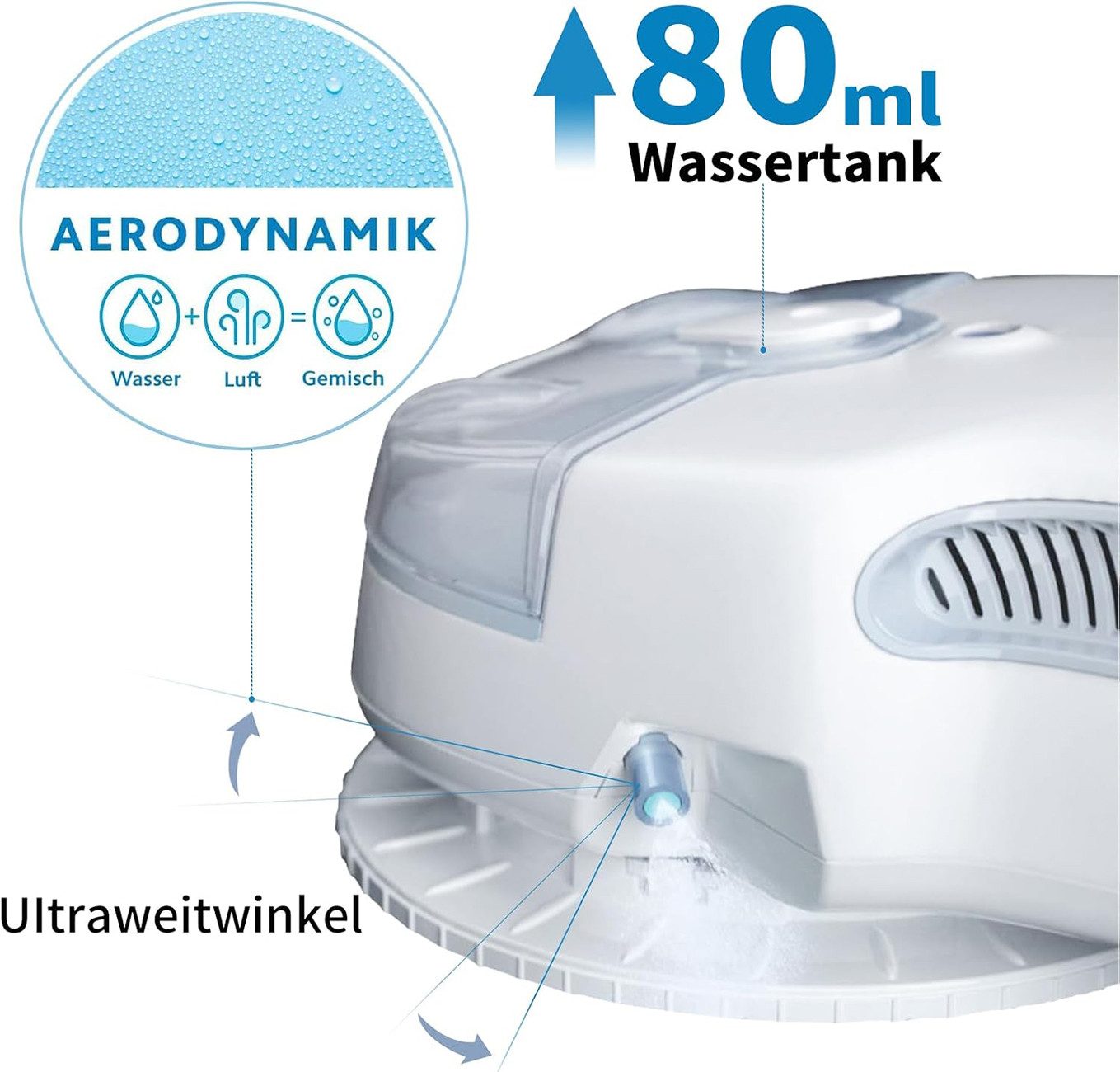 HUTT Fensterputzroboter C7, 80ml Wassertank, 0.05m/s Reinigungsgeschwindigkeit