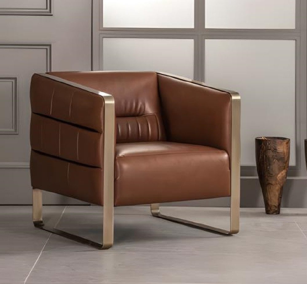 Xlmoebel Sessel Luxus Bürostuhl aus braunem Leder mit modernem Design (1-St., Sessel), Hergestellt in Europa