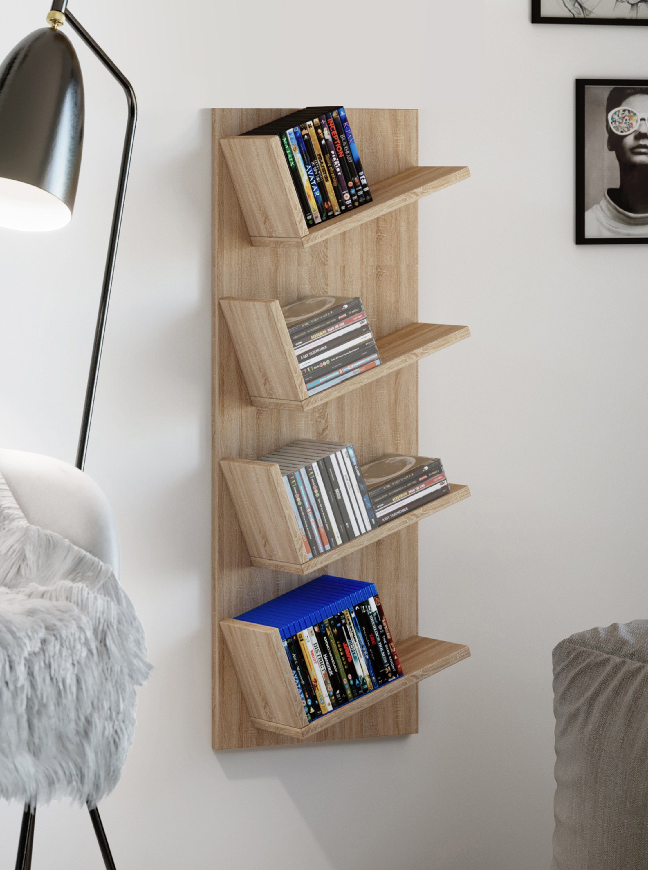 VCM Wandregal Holz Wandregal Hängeregal Regal Deko Board Lansi