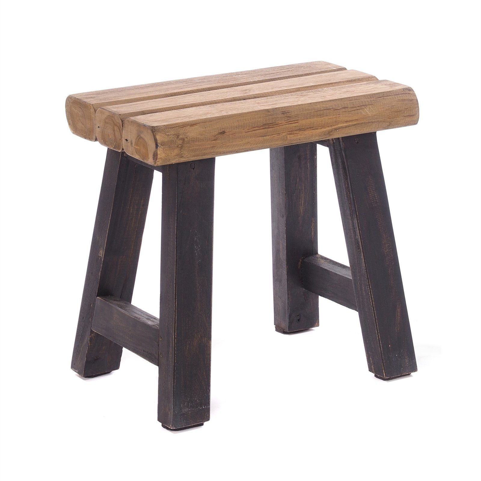 DESIGN DELIGHTS Hocker SITZHOCKER "RUSTIC", 41x42x24cm (HxBxT), Teak, Holzhocker, Farbe: 0