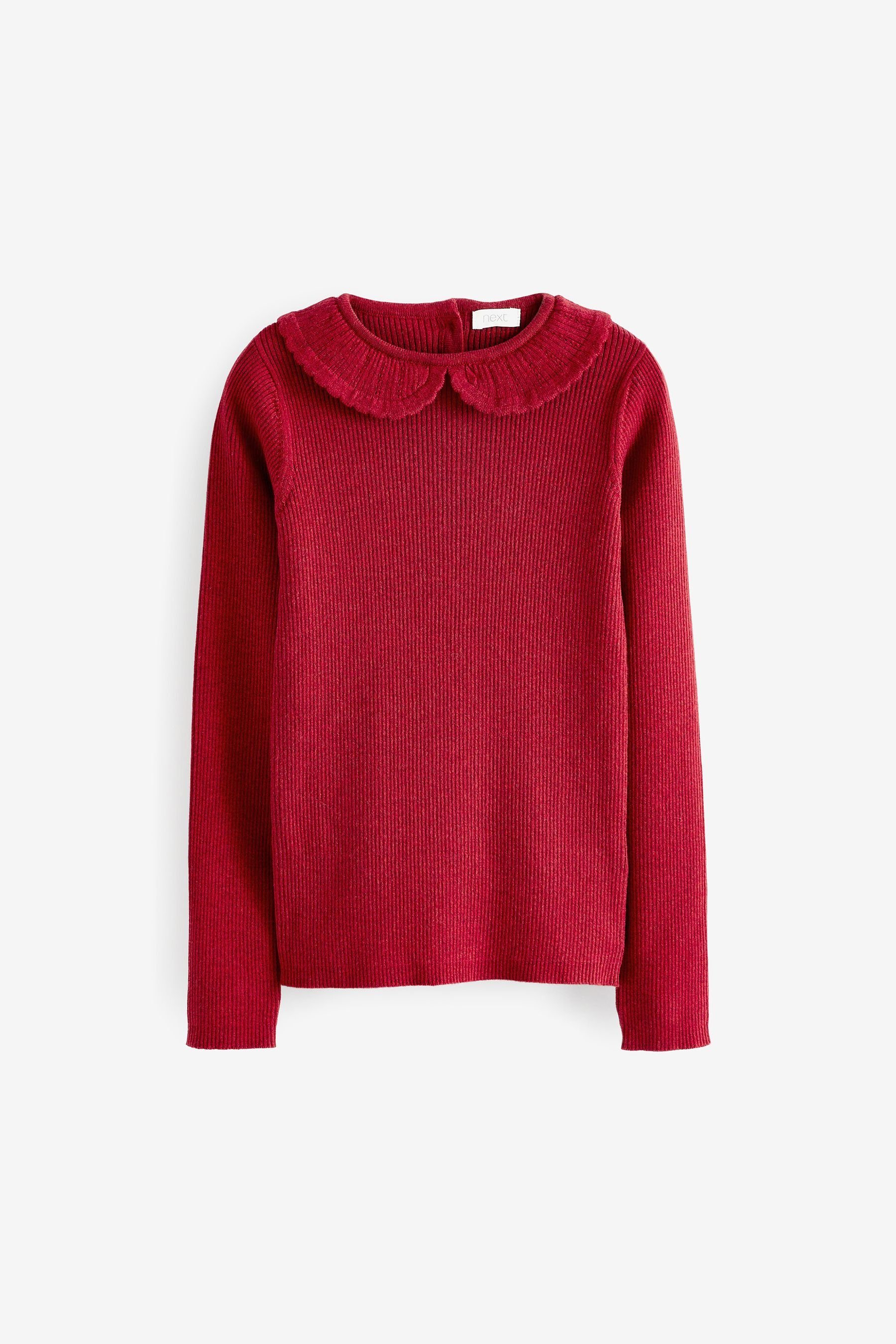 mit Red Next Pullover Kragen (1-tlg) Strickpullover