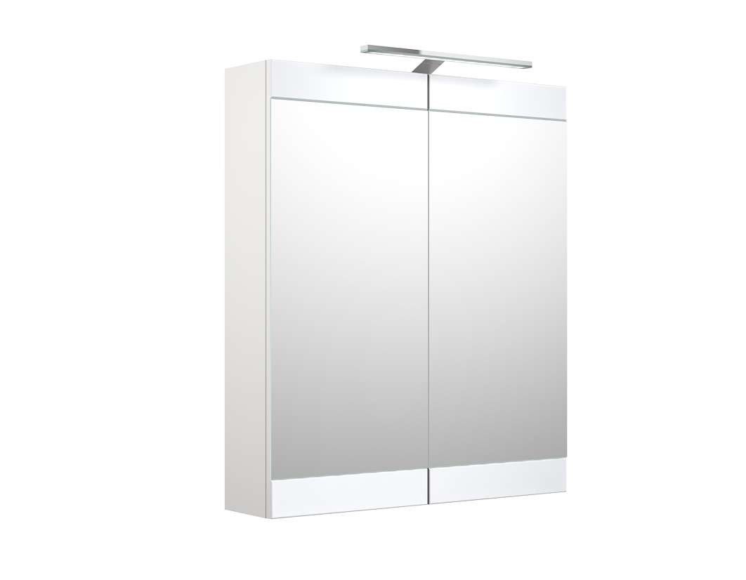 welltime Badezimmerspiegelschrank Serena Retro FSC®-zertifiziertes Material, Breite 61,5 cm, mit LED-Beleuchtung