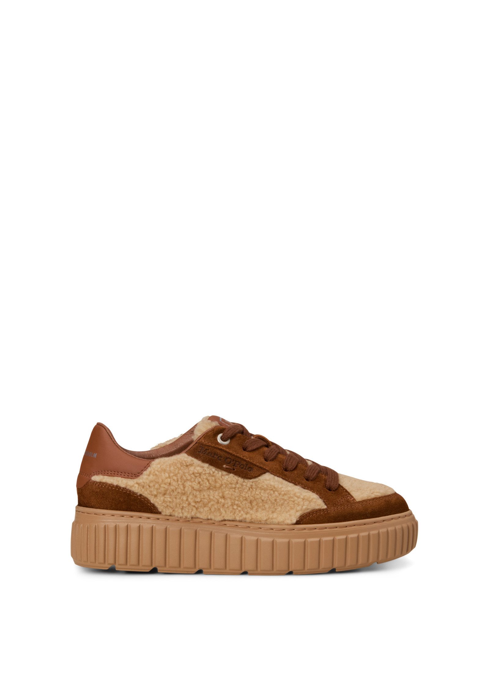 Marc O'Polo aus Teddyfell mit Echtleder-Details Sneaker