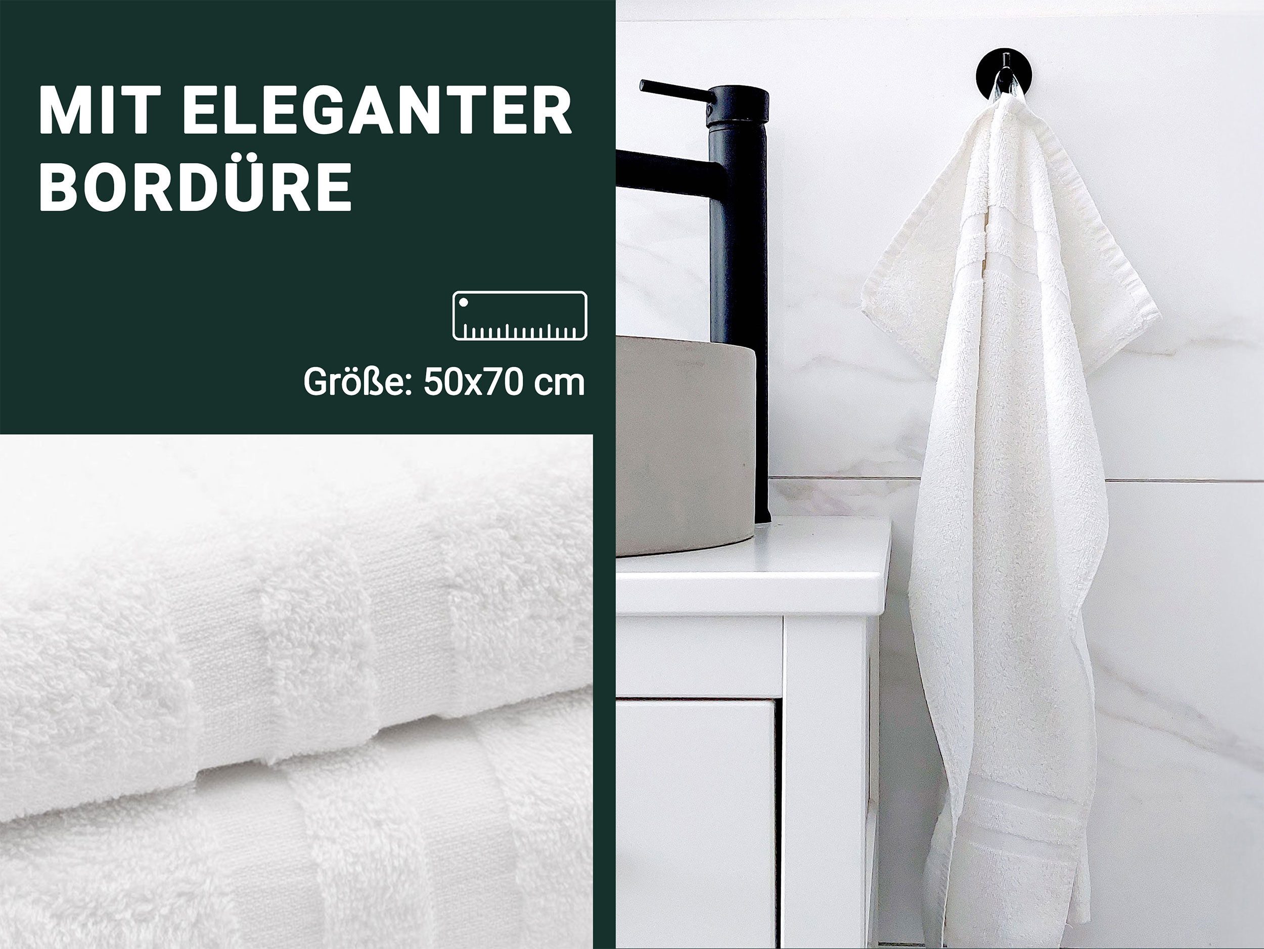ZOLLNER Handtücher, Walkfrottier (6-St), 50 x günstig online kaufen