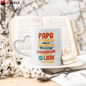 22Feels Tasse Du Wirst Papa Werdender Vater Geschenk Vatertag Schwangerschaft Männer, Keramik, Made In Germany, Spülmaschinenfest, Herzhenkel