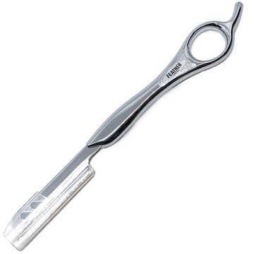 Feather Haarschneider Styling Razor Haarmesser silber Klinge Regular Type EX, inkl. 10 Ersatzklingen, wechselbare Klinge