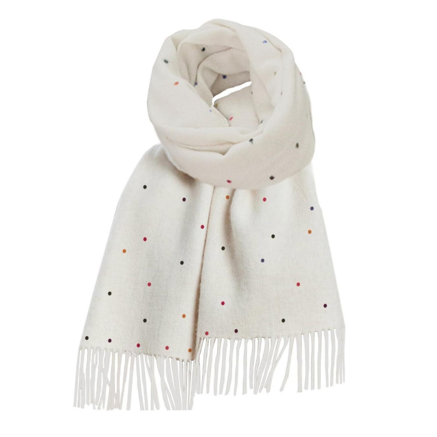 LuxusKollektion XXL-Schal Schal Damen kuschelweich Weiß/Punkte, (1-St)