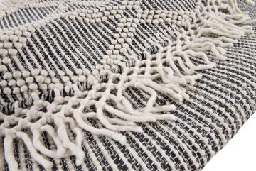 Teppich Colored Macrame, TOM TAILOR HOME, rund, Höhe: 10 mm, Handweb Teppich, reine Wolle, handgewebt, mit Fransen, Scandi Design