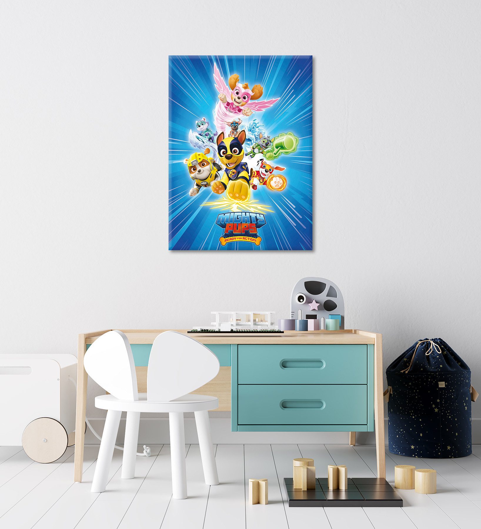 Bönninghoff Leinwandbild Wandbild MIGHTY PUPS PAW PATROL 46x61 cm – Leinwandbild Keilrahmen, Cartoon, Hunde, Kinder, Paw Patrol, Serien, Tiere (1 St), auf Keilr – Bild 5 von 5