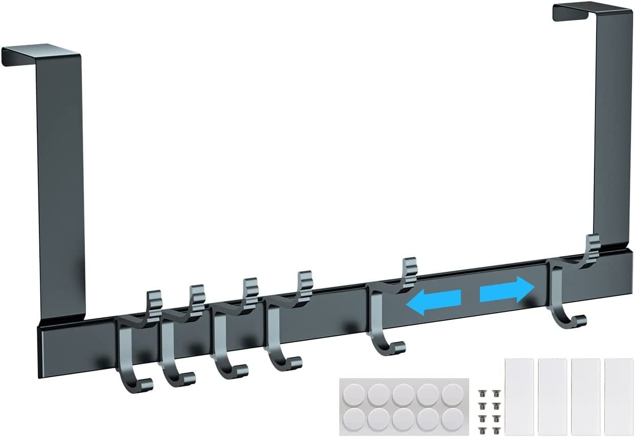 Wowstar Türhaken Wowstar Türhaken: 6 Schiebehaken, praktisch und stylisch., Türen, Badezimmer, Gästebad, Gästeraum, Hotel, (Wowstar Türhaken: 12 Haken, leichtes Aluminium, kratzschutz, universelle Passform), 12 Haken, Aluminium, Platzsparend