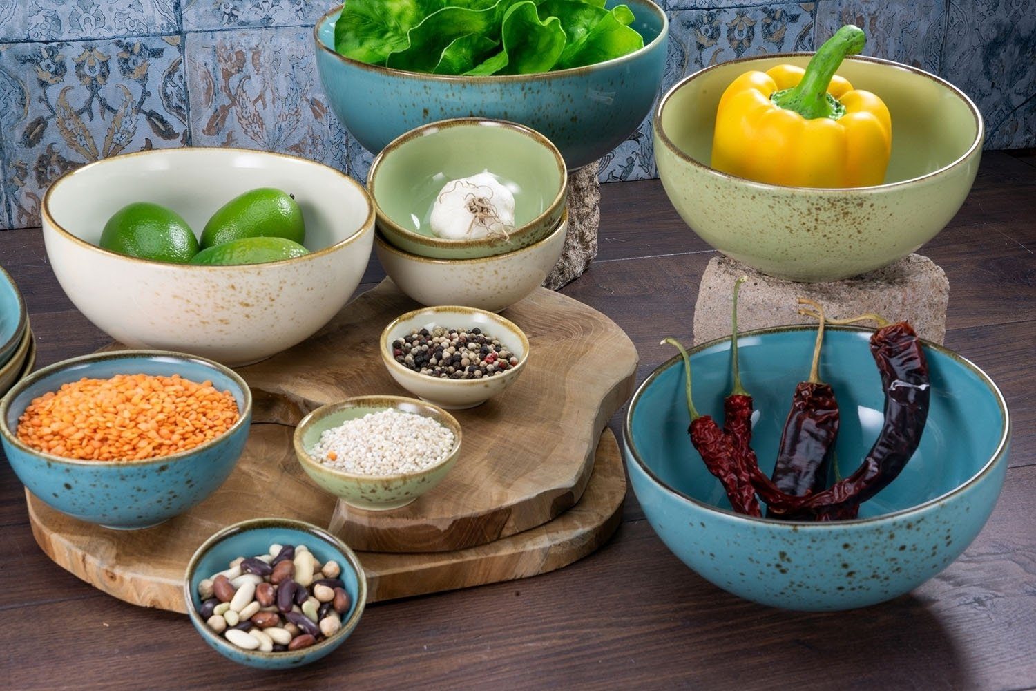 [Viele beliebte Produkte verfügbar] CreaTable Schale Buddha NATURE Bowl Ø 18 Grau, COLLECTION, cm, Steinzeug