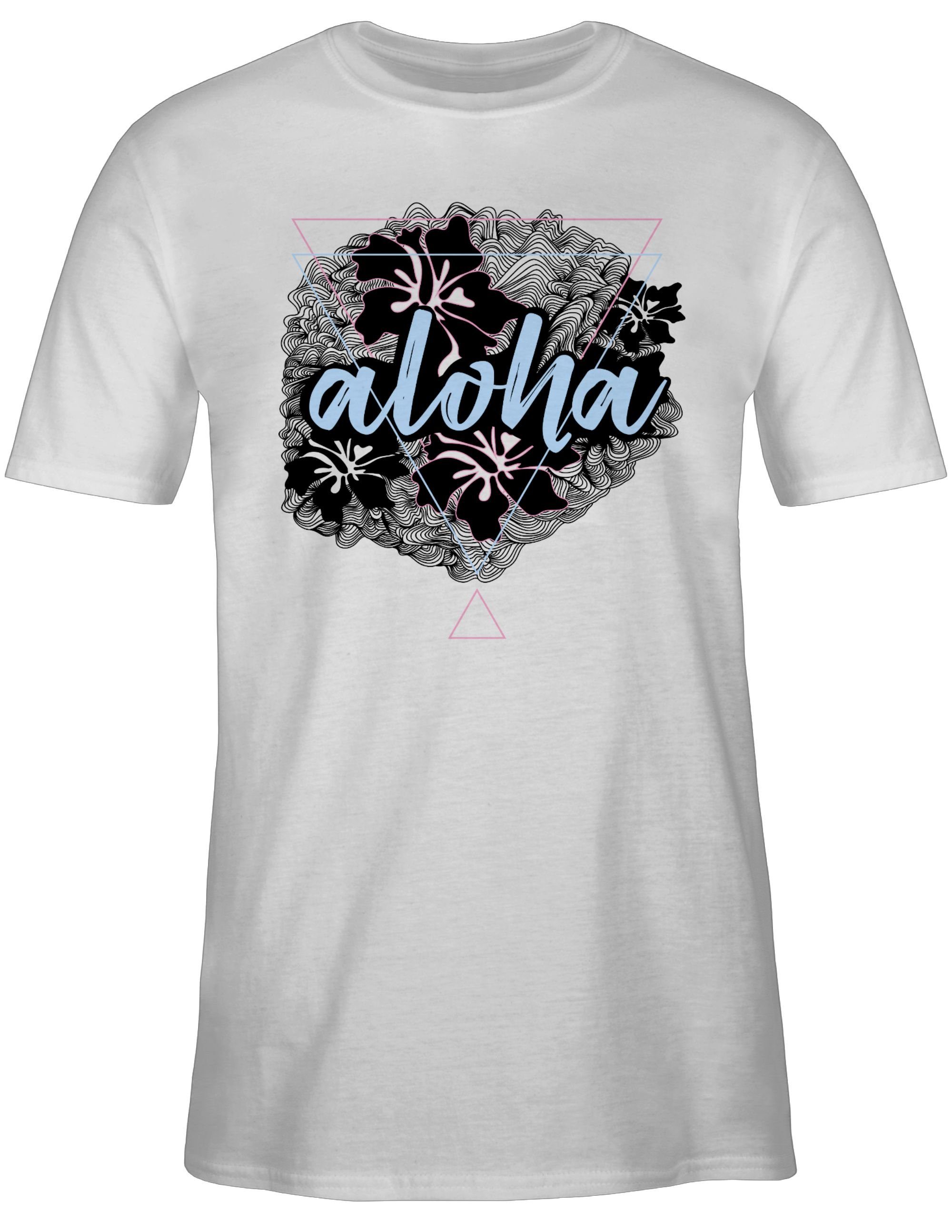 Sommerurlaub Aloha Weiß T-Shirt 3 Herren Shirtracer