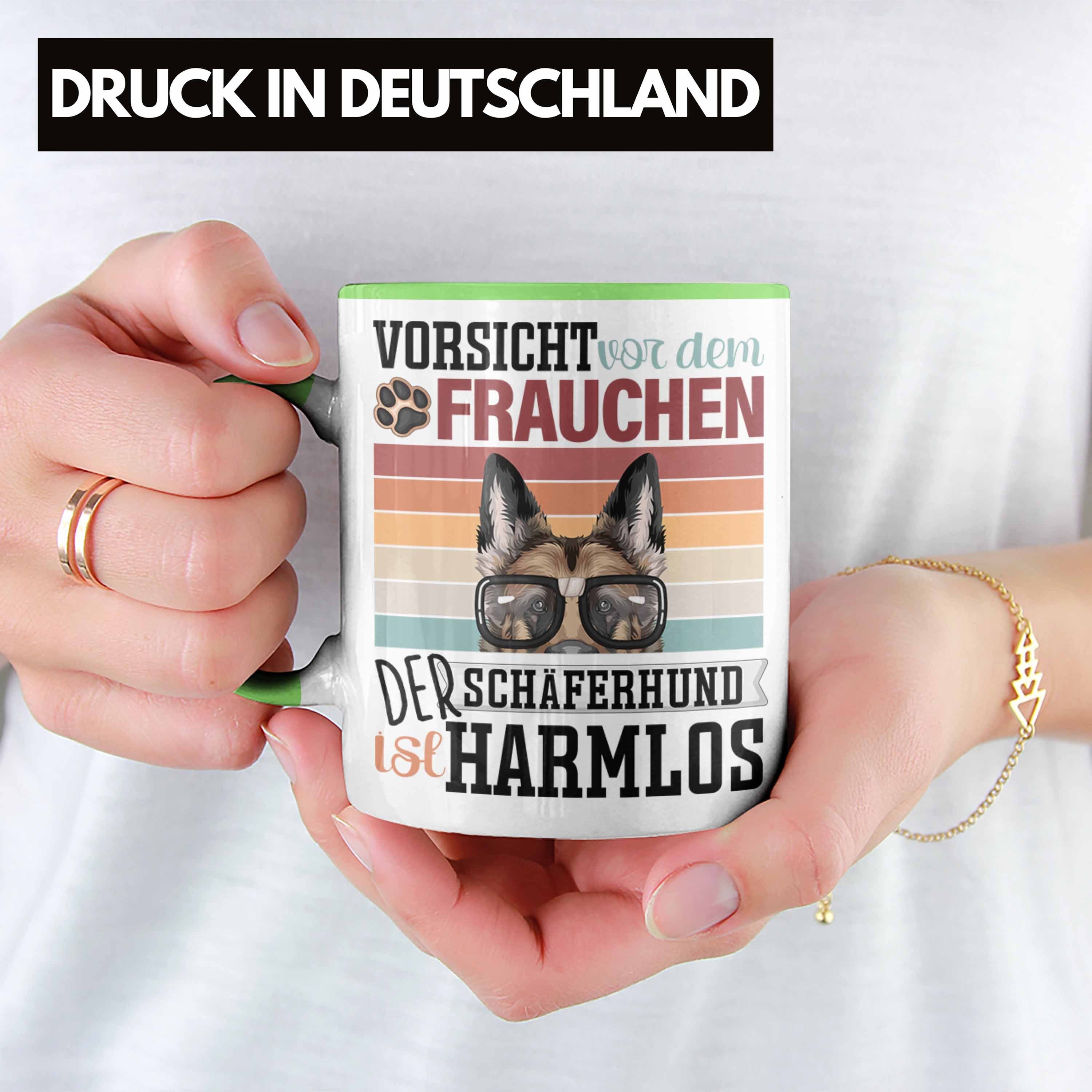 Trendation Besitzerin Geschenk Tasse Spruch Tasse Lustiger Geschen Schäferhund Frauchen Grün