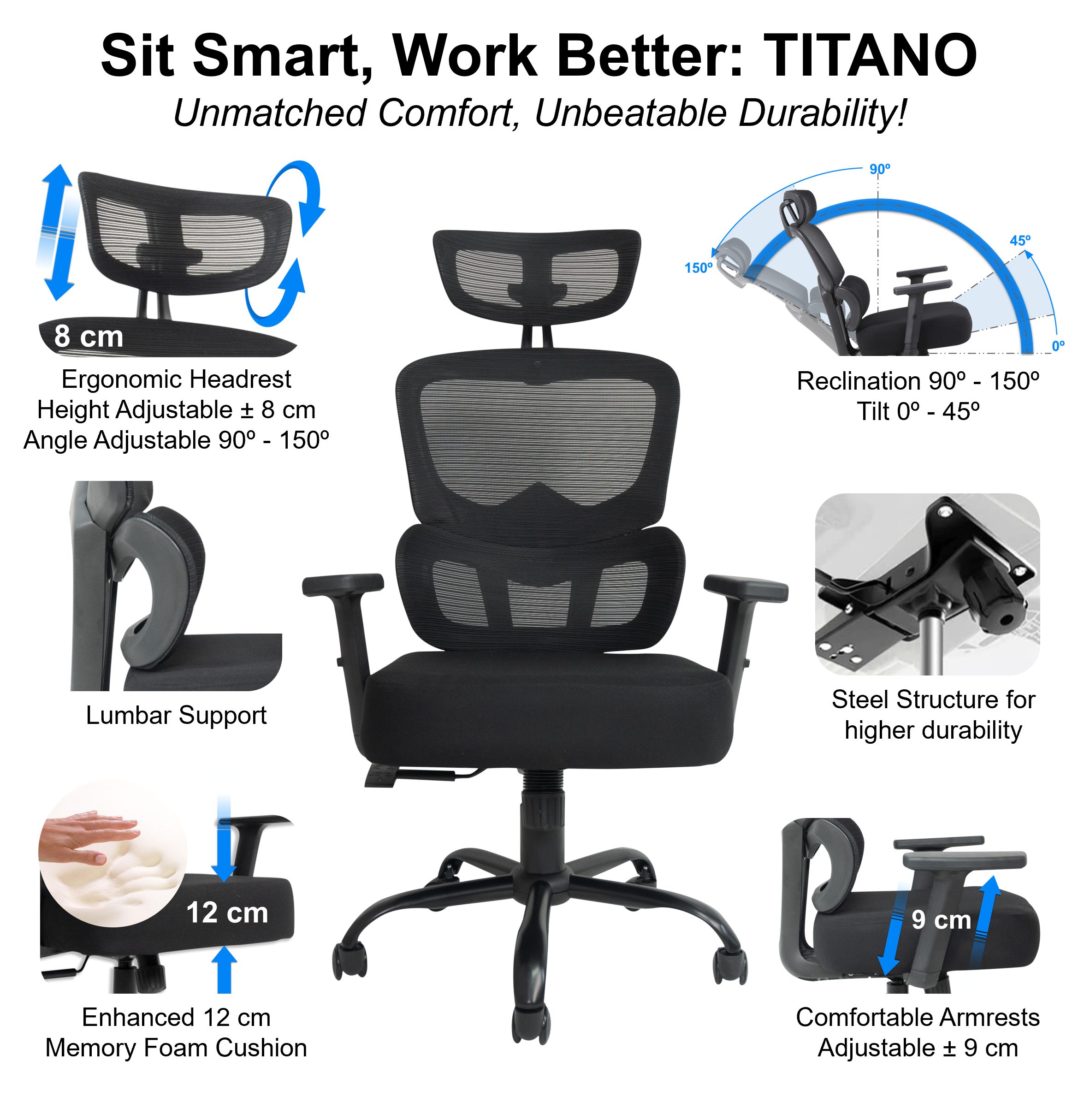 TITANO Bürostuhl DIRECTOR (Ergonomischer Bürostuhl - Schreibtischstuhl mit günstig online kaufen