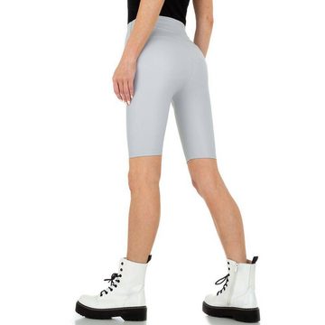 Ital-Design Shorts Damen Sport Hotpants Stretch High Waist Shorts in Hellgrau