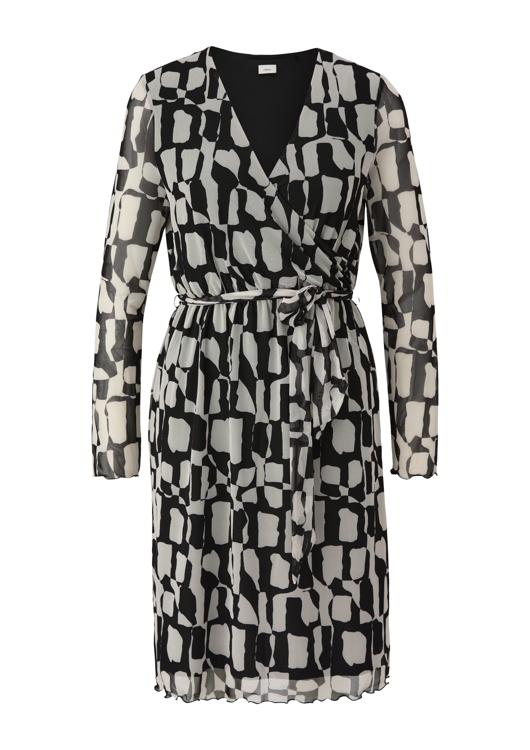 s.Oliver Minikleid Kleid Elegantes Mesh-Kleid in Wickel-Optik günstig online kaufen